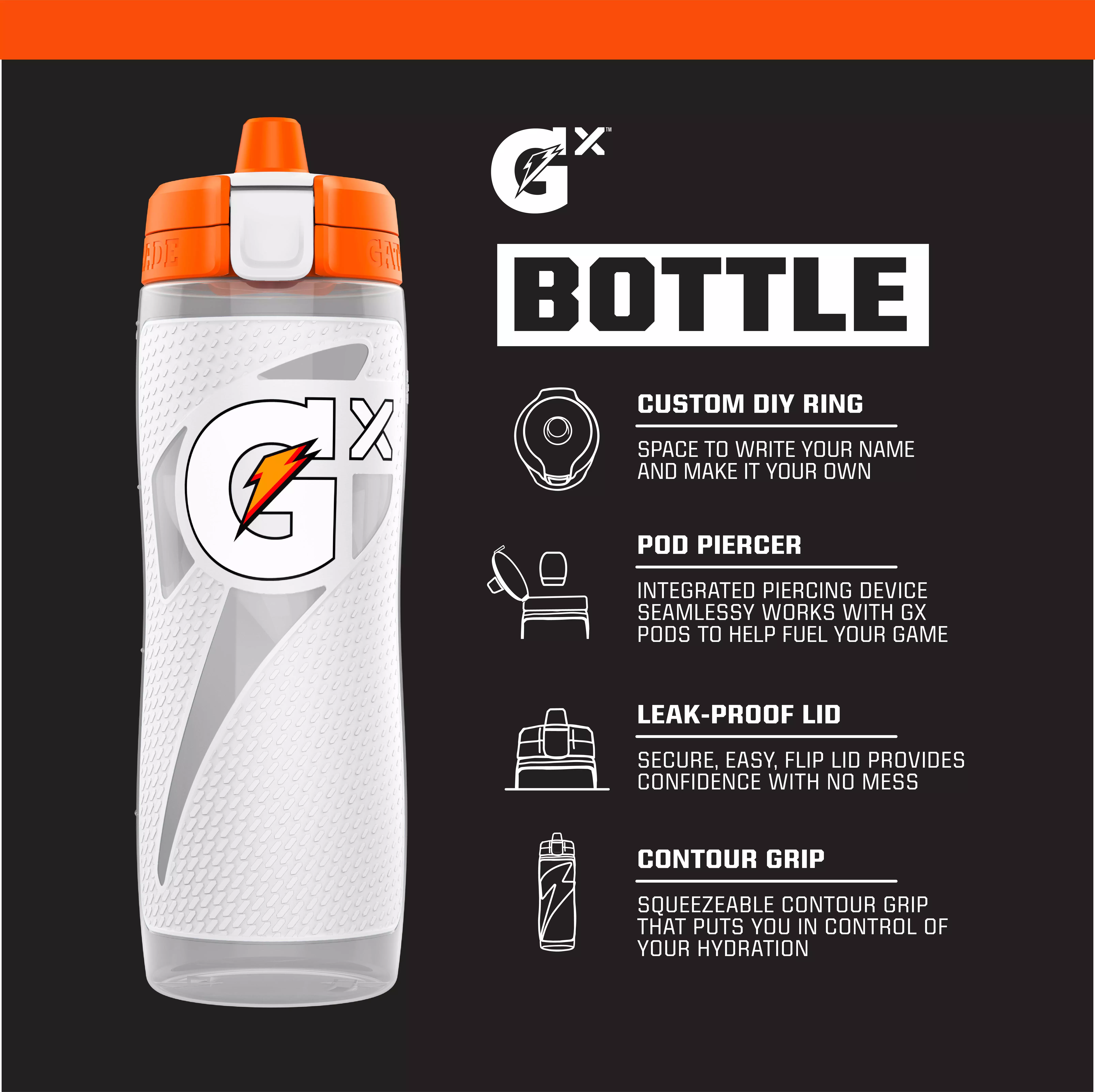 Gatorade Gx 30oz Water Bottle-White - WHITE