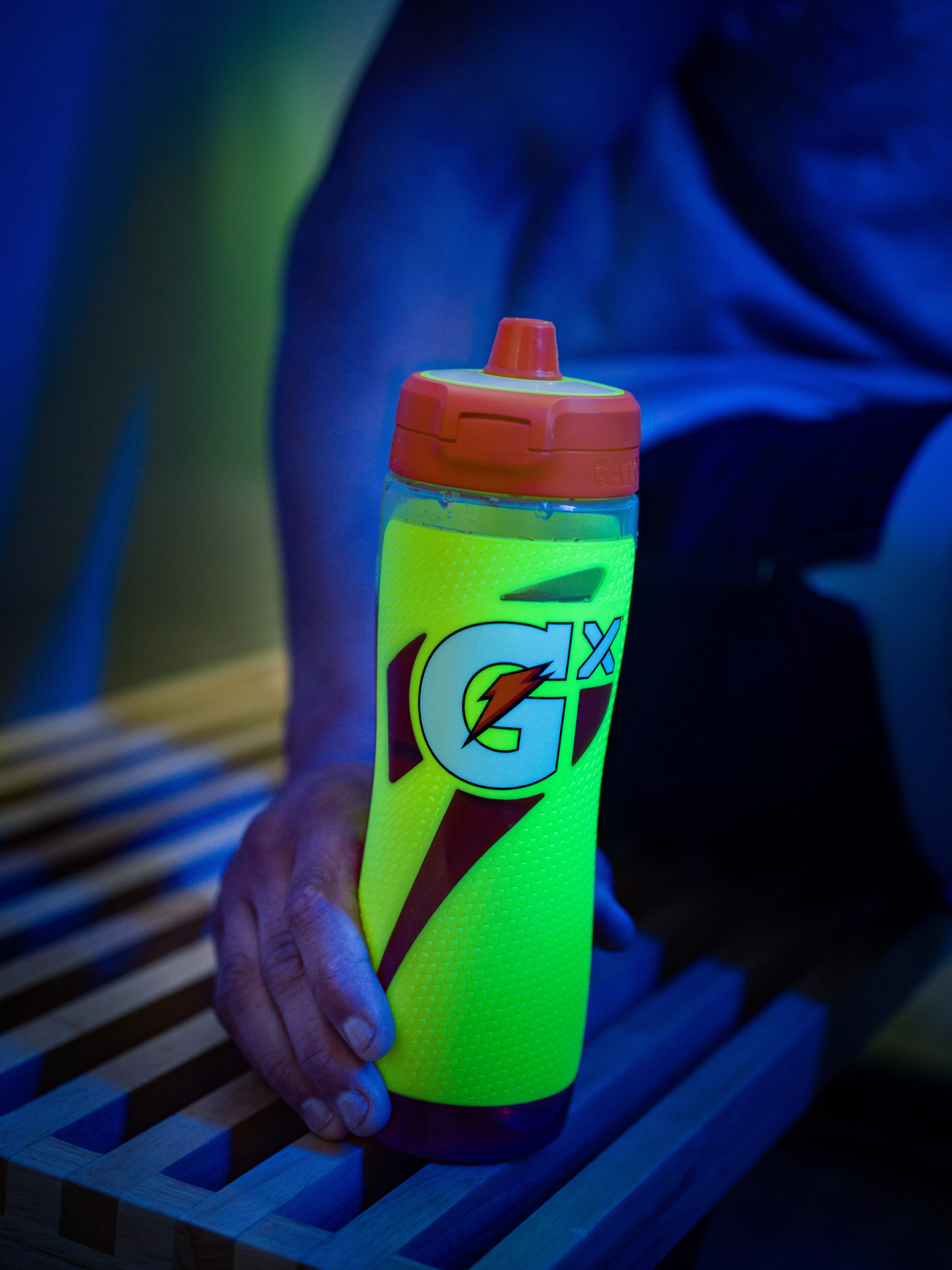 Gatorade Gx 30oz. Marble Blue Water Bottle-Neon Yellow - YELLOW