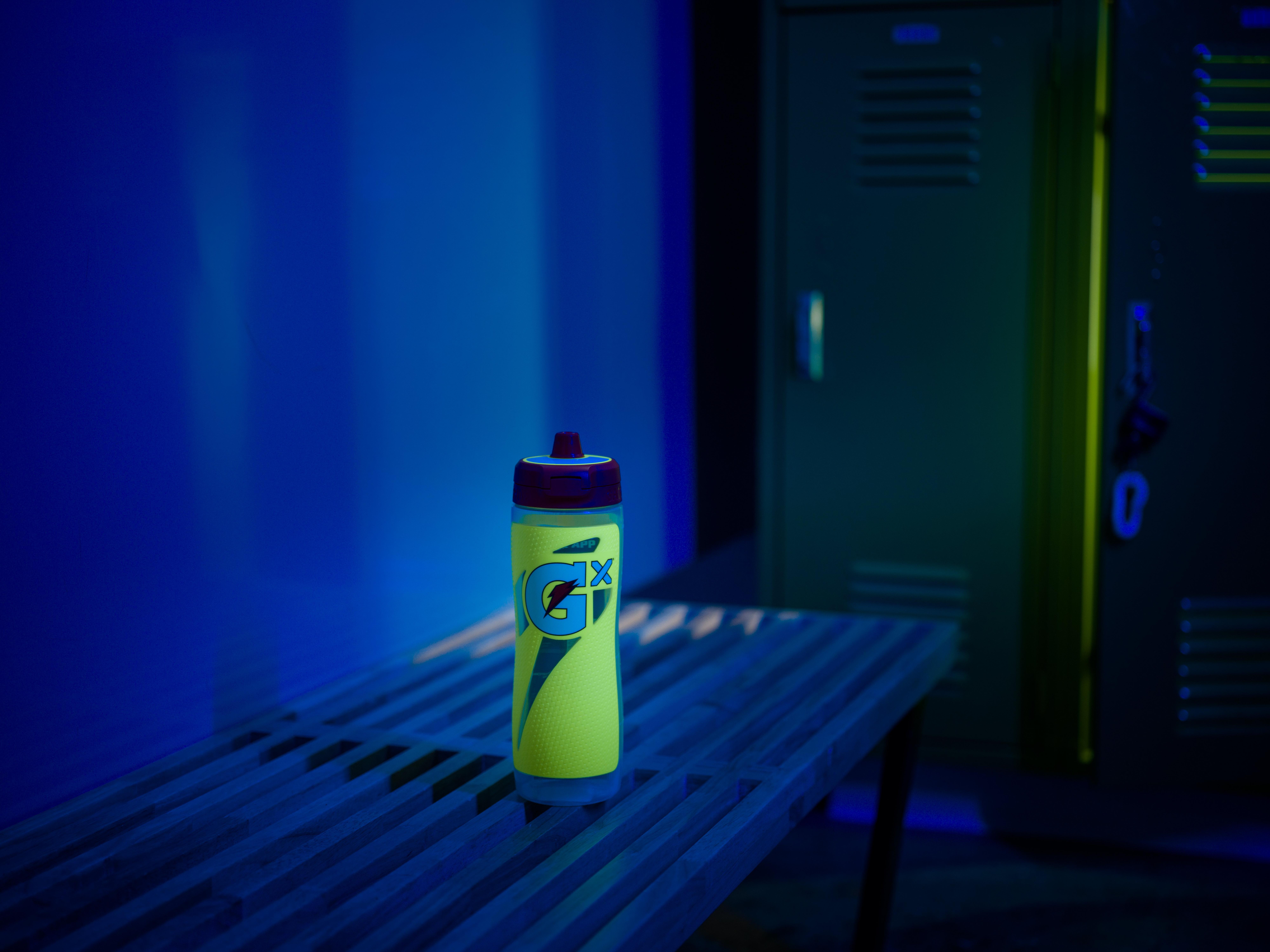 Gatorade Gx 30oz. Marble Blue Water Bottle-Neon Yellow - YELLOW Thumbnail View 4