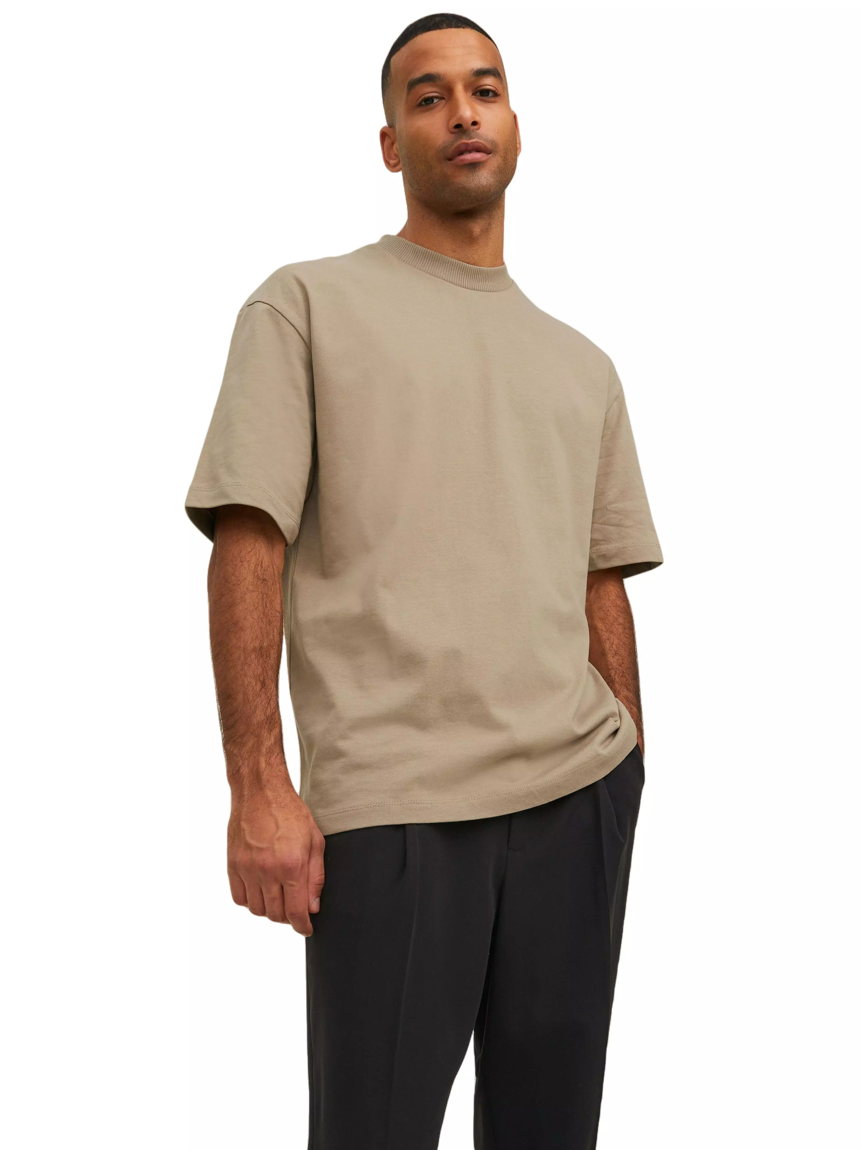 Jack & Jones Men's Jorbrink Oversized Tee - Fungi - SAND