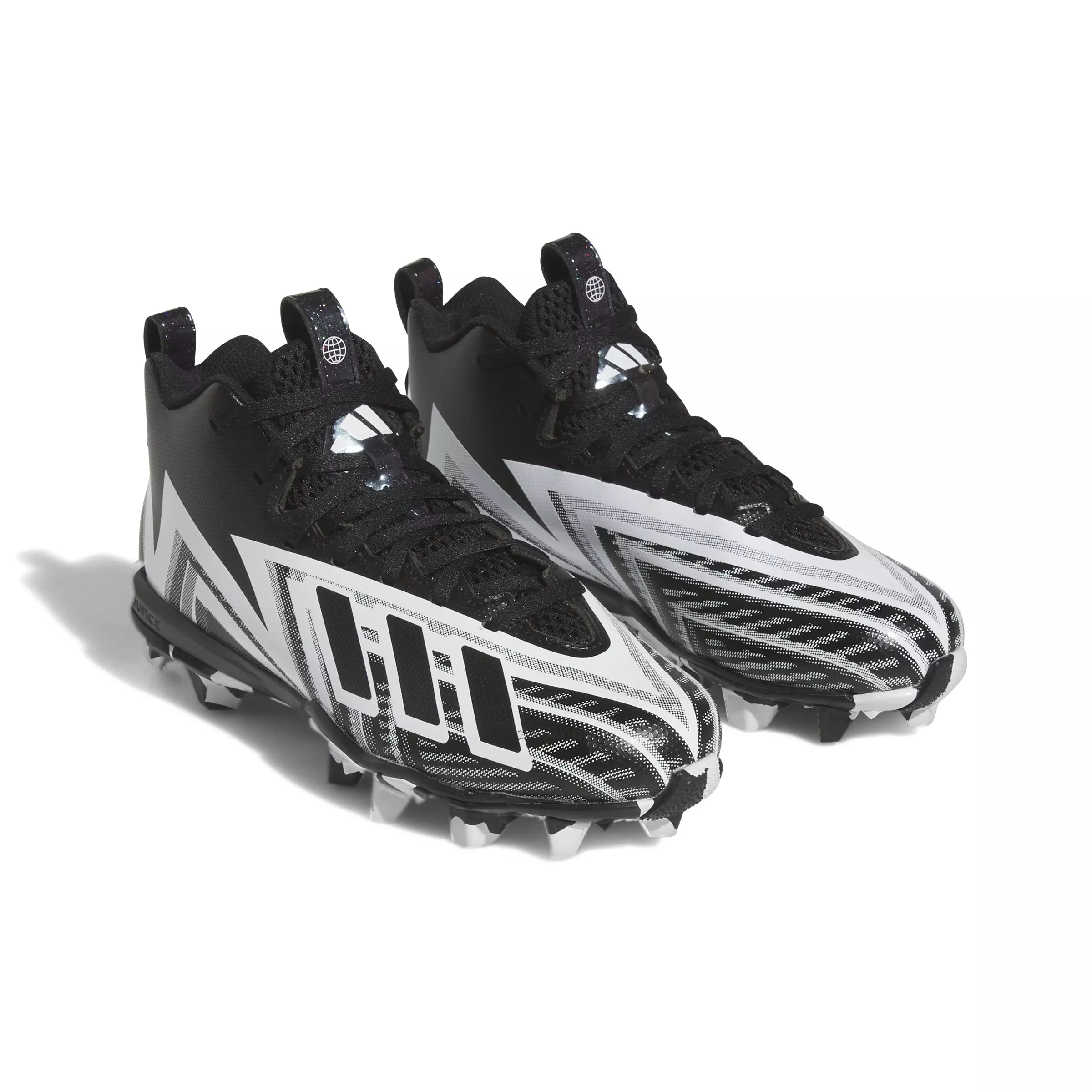 adidas Freak Spark Mid "Core Black/White" Preschool Boys' Football Cleat - BLACK/WHITE