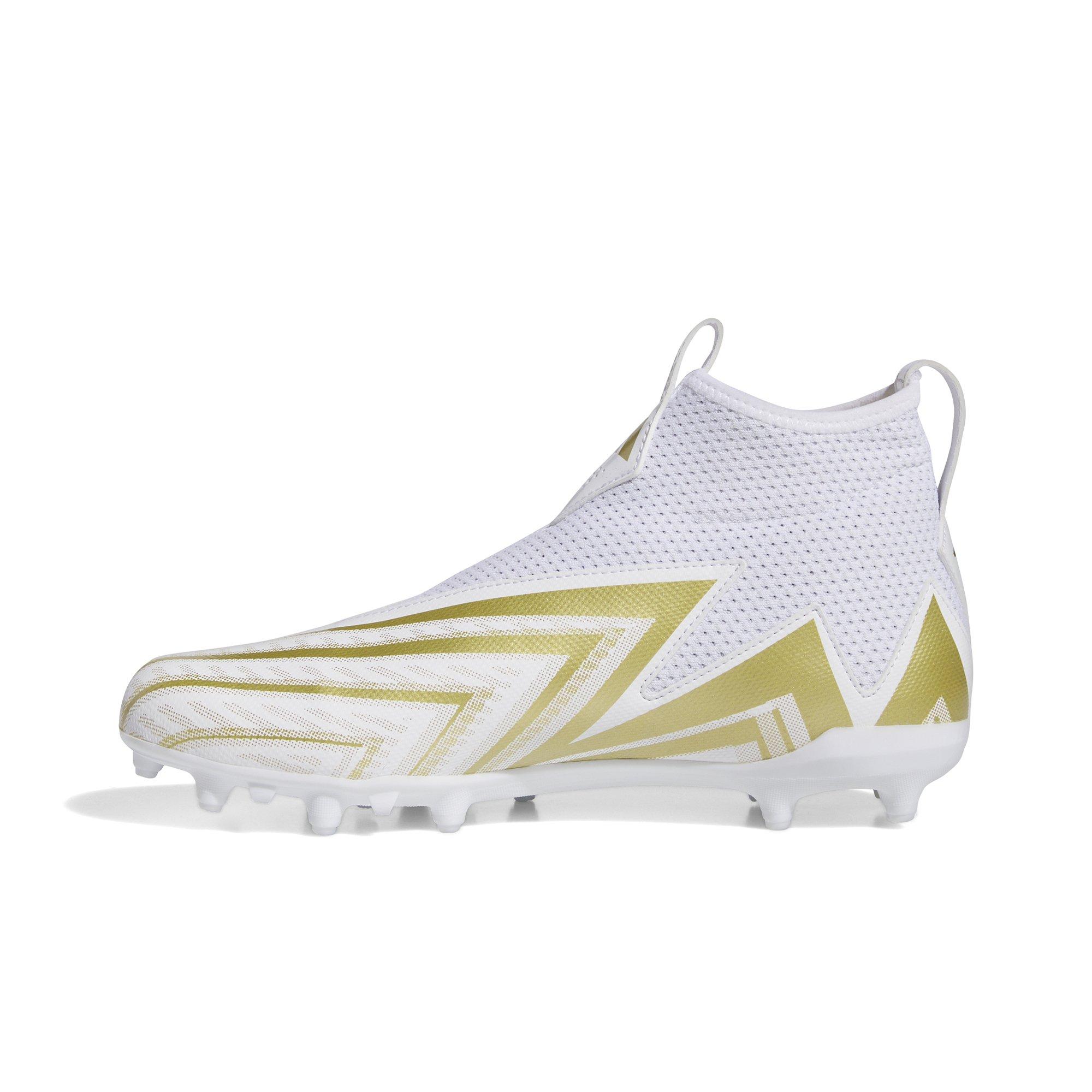 White and gold youth best sale football cleats