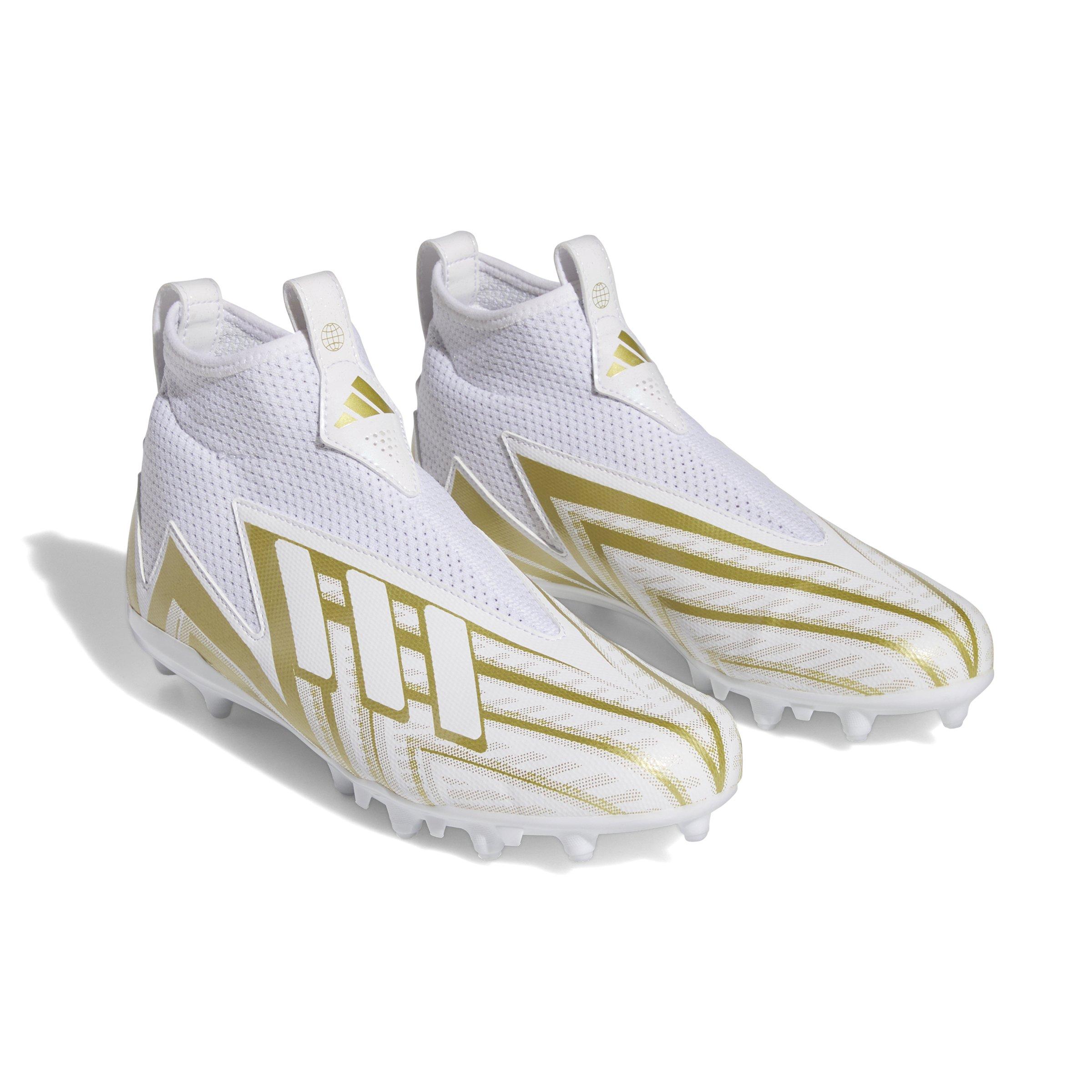 White and gold adidas hotsell football cleats