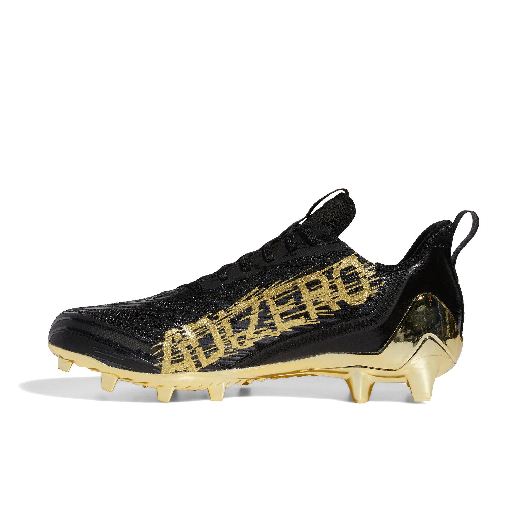 adidas Adizero "Core Black/Metallic Gold" Men's Football Cleat - BLACK/GOLD Thumbnail View 2