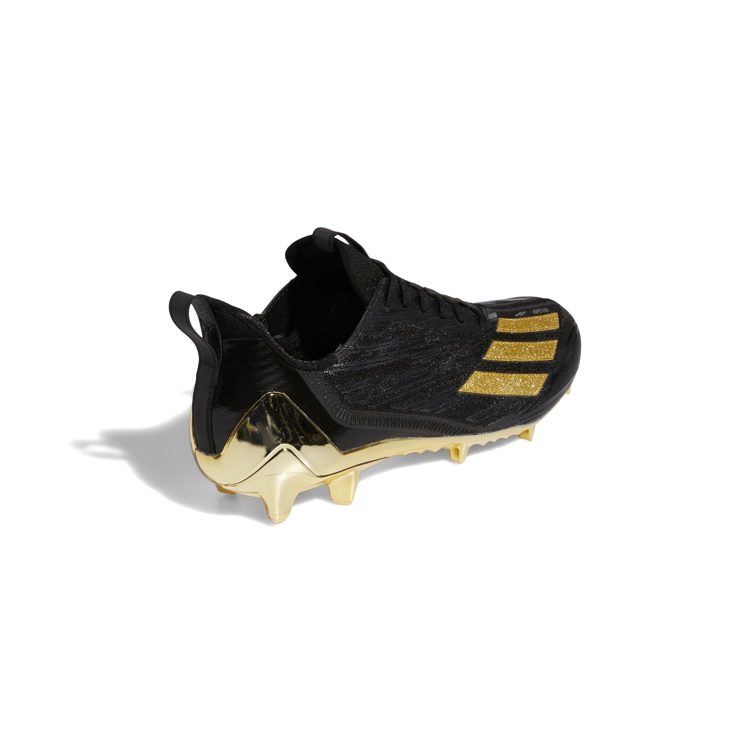 adidas Adizero "Core Black/Metallic Gold" Men's Football Cleat - BLACK/GOLD Thumbnail View 6