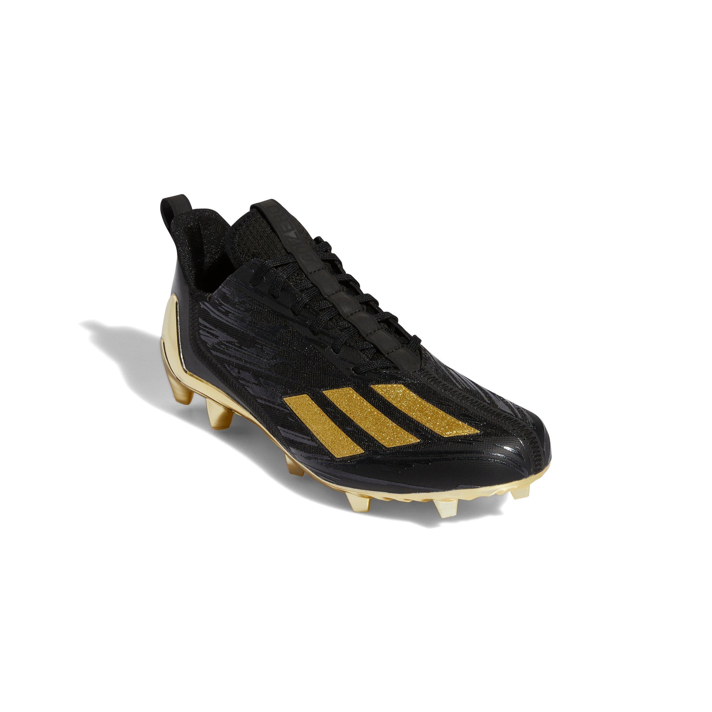 adidas Adizero "Core Black/Metallic Gold" Men's Football Cleat - BLACK/GOLD Thumbnail View 7