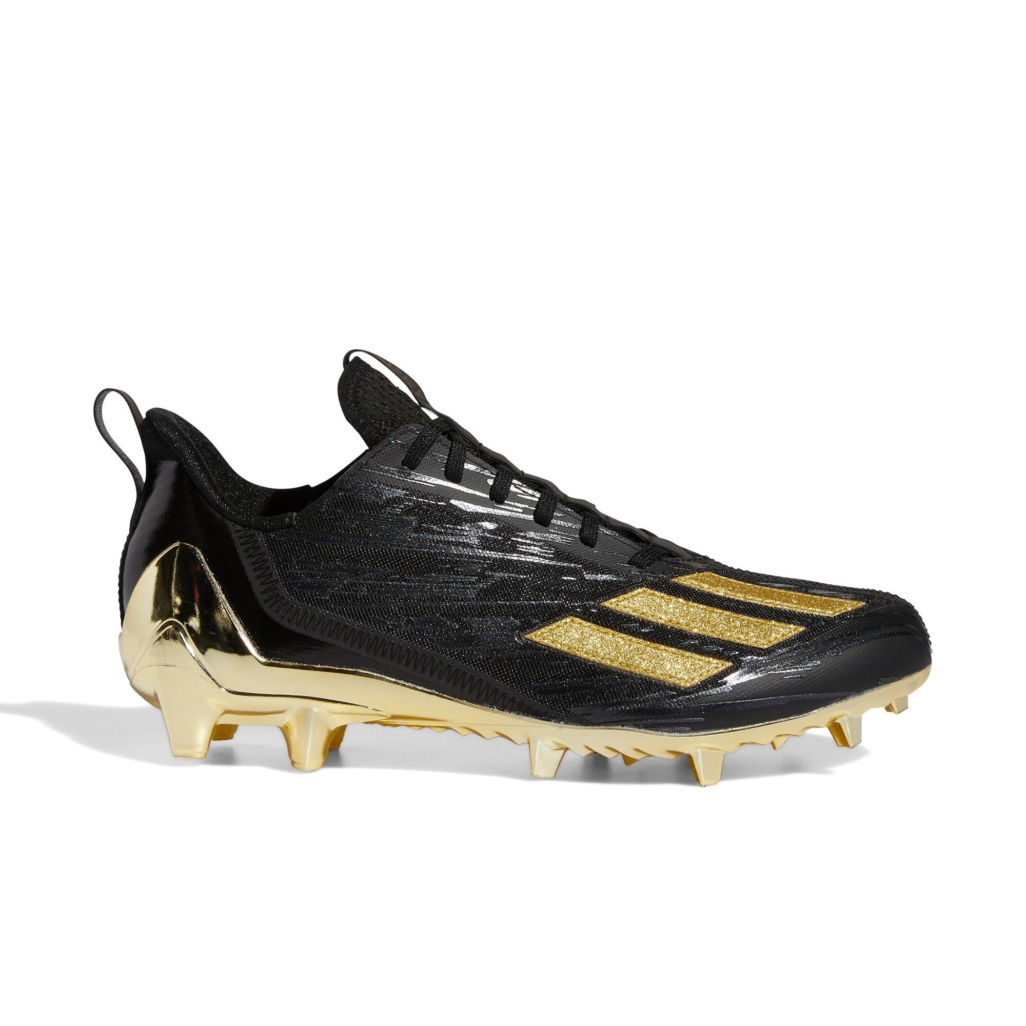 adidas Adizero "Core Black/Metallic Gold" Men's Football Cleat - BLACK/GOLD Thumbnail View 1