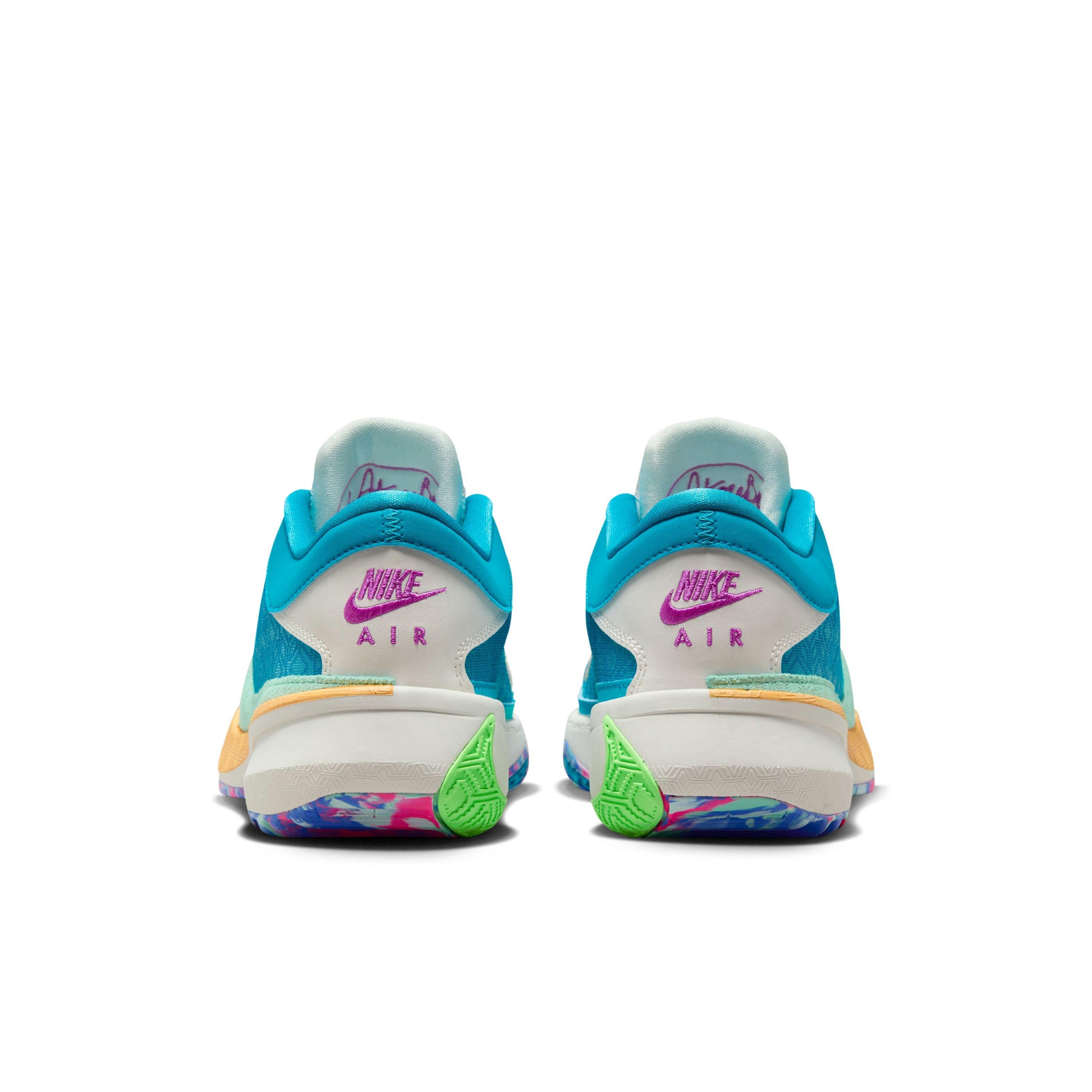 Nike Zoom Freak 5 "Greece x Nigeria" Men's Basketball Shoe - BLUE LIGHTNING/EMERALD RISE/PHANTOM Thumbnail View 9