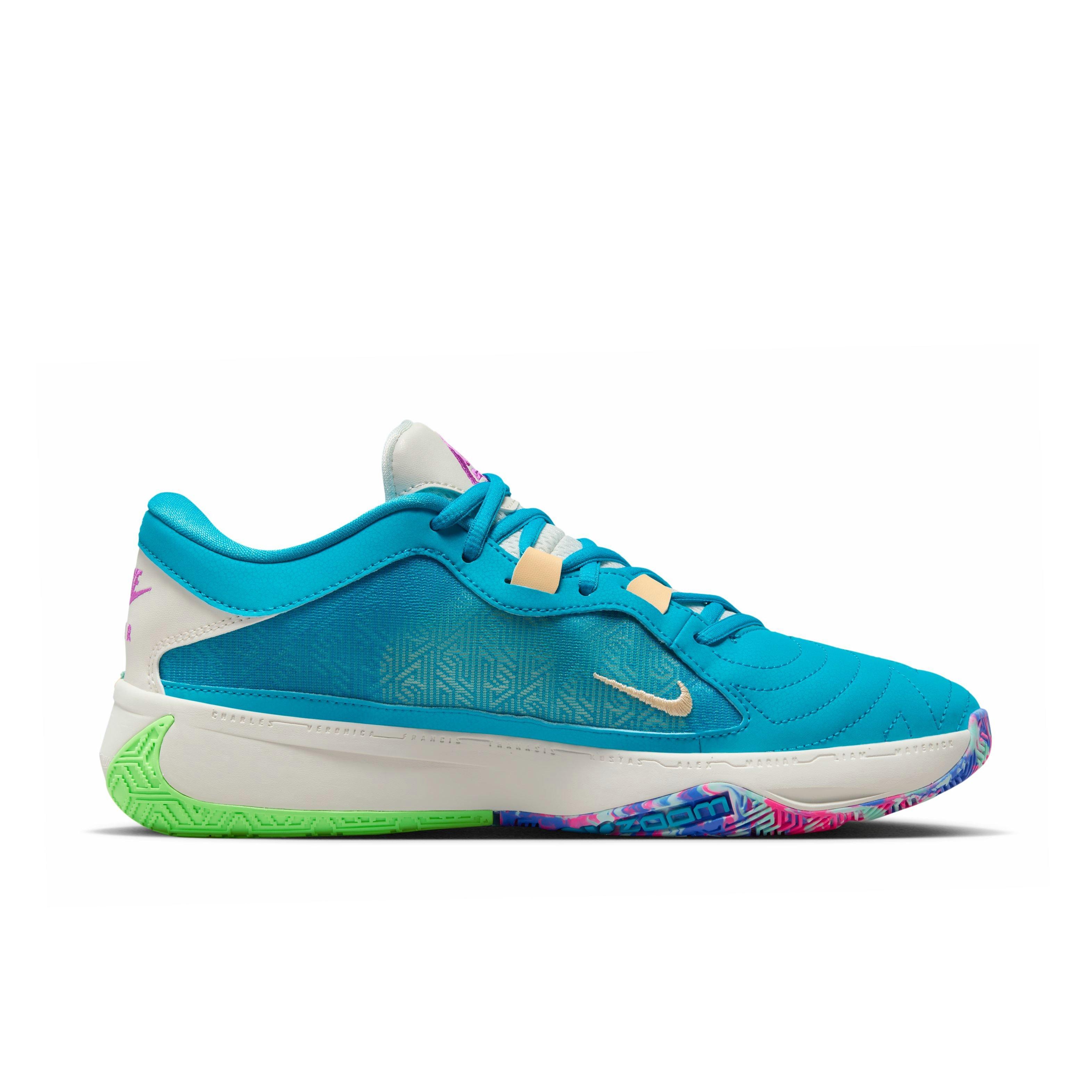Nike Zoom Freak 5 "Greece x Nigeria" Men's Basketball Shoe - BLUE LIGHTNING/EMERALD RISE/PHANTOM Thumbnail View 2