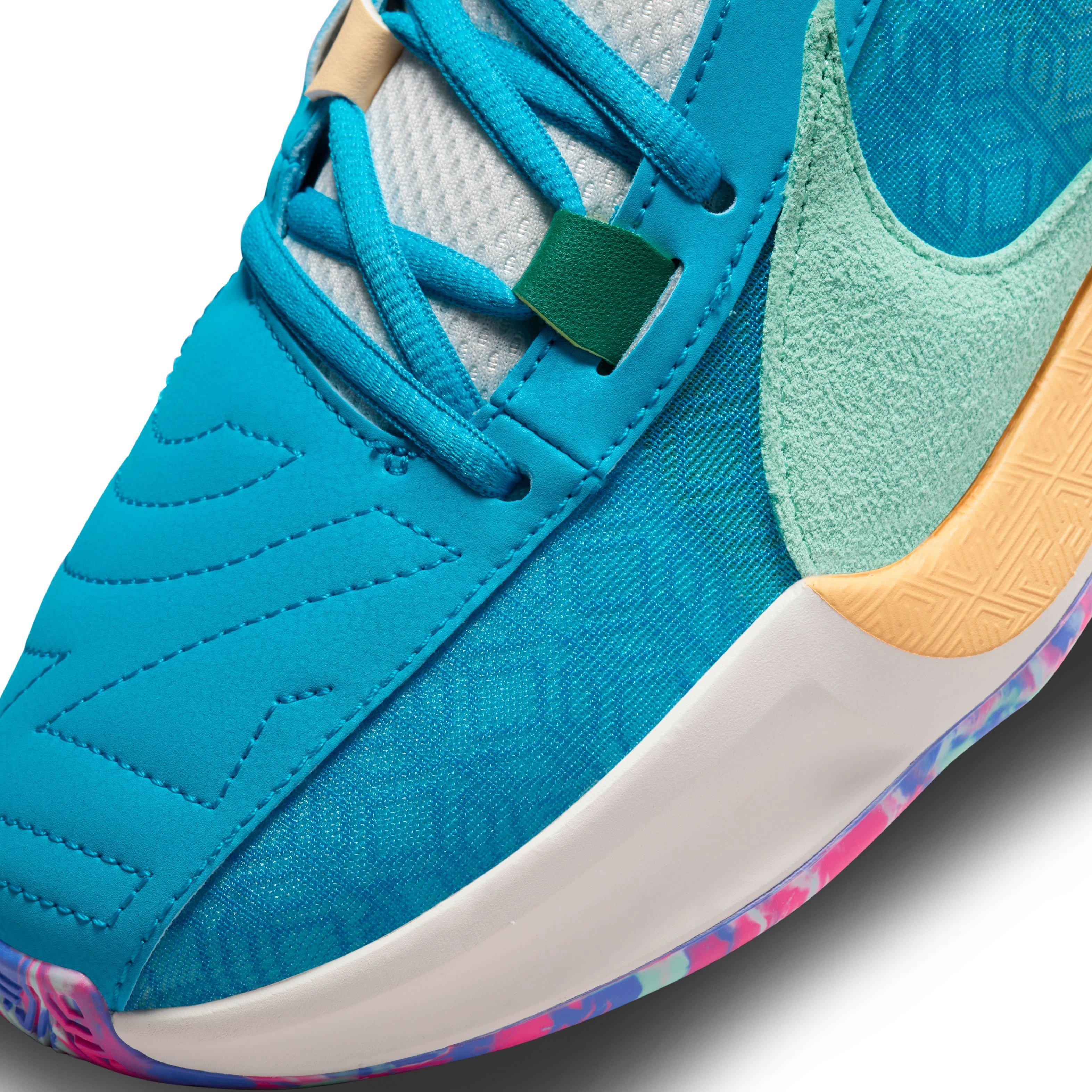 Nike Zoom Freak 5 "Greece x Nigeria" Men's Basketball Shoe - BLUE LIGHTNING/EMERALD RISE/PHANTOM Thumbnail View 4