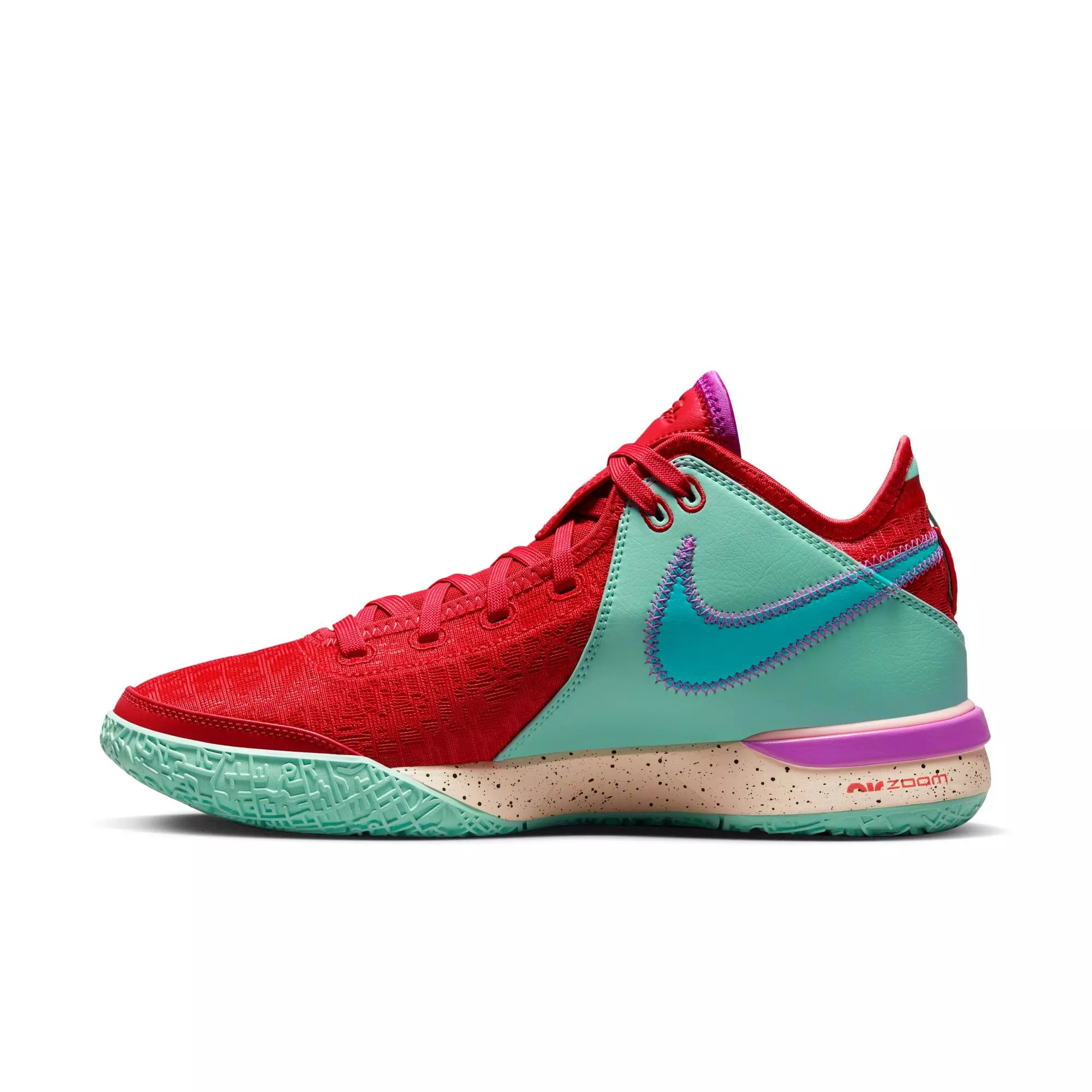 Nike LeBron NXXT Gen "Track Red/Black/Teal Nebula" Men's Basketball Shoe - TRACK RED/BLACK/TEAL NEBULA