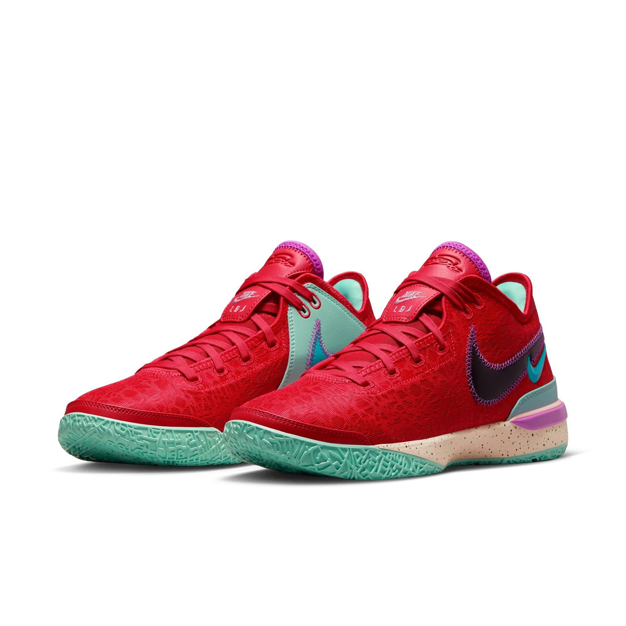 Nike LeBron NXXT Gen "Track Red/Black/Teal Nebula" Men's Basketball Shoe - TRACK RED/BLACK/TEAL NEBULA Thumbnail View 3