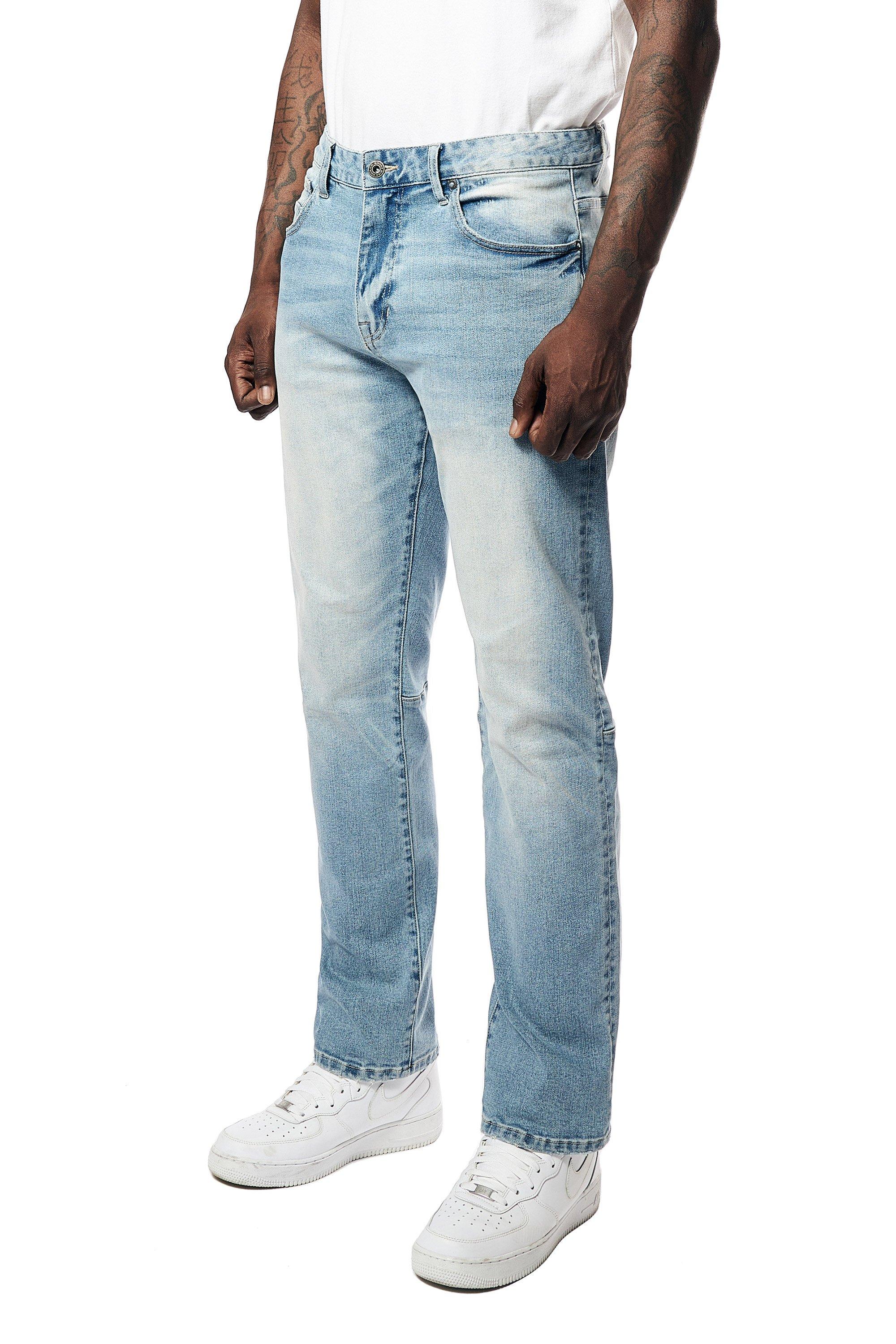 Smoke Rise Men's Essentials Becker Straight Leg Light Wash Pants - BLUE Thumbnail View 3