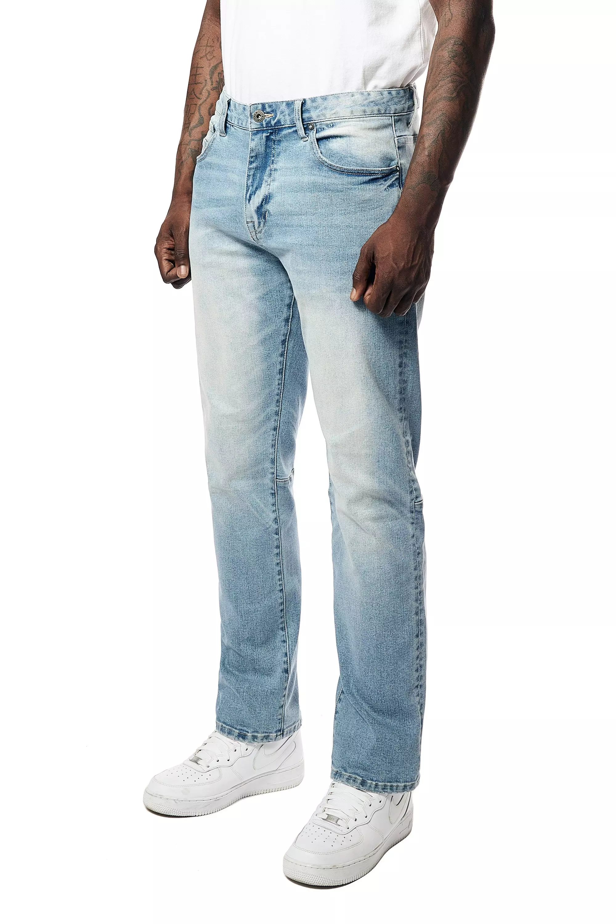 Smoke Rise Men's Essentials Becker Straight Leg Light Wash Pants - BLUE