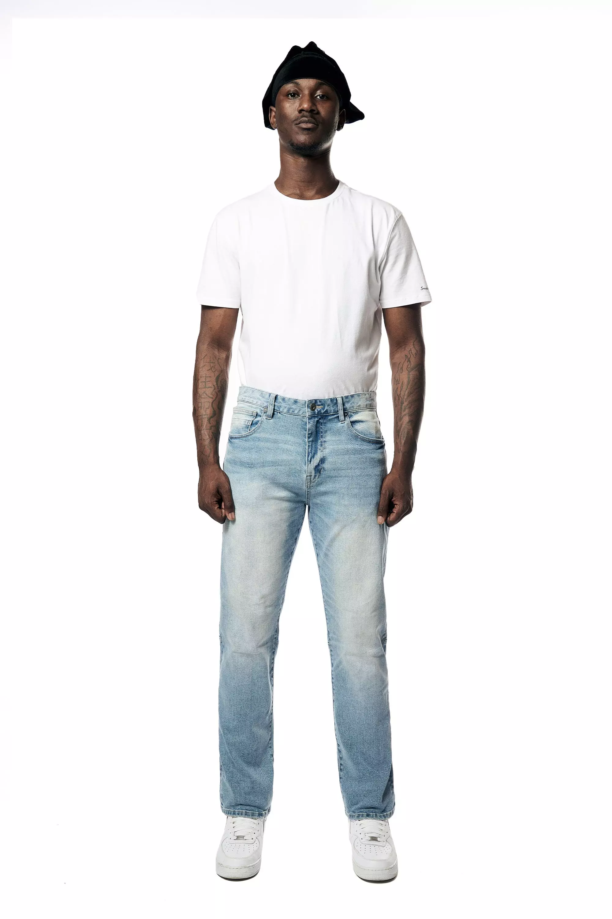 Smoke Rise Men's Essentials Becker Straight Leg Light Wash Pants - BLUE