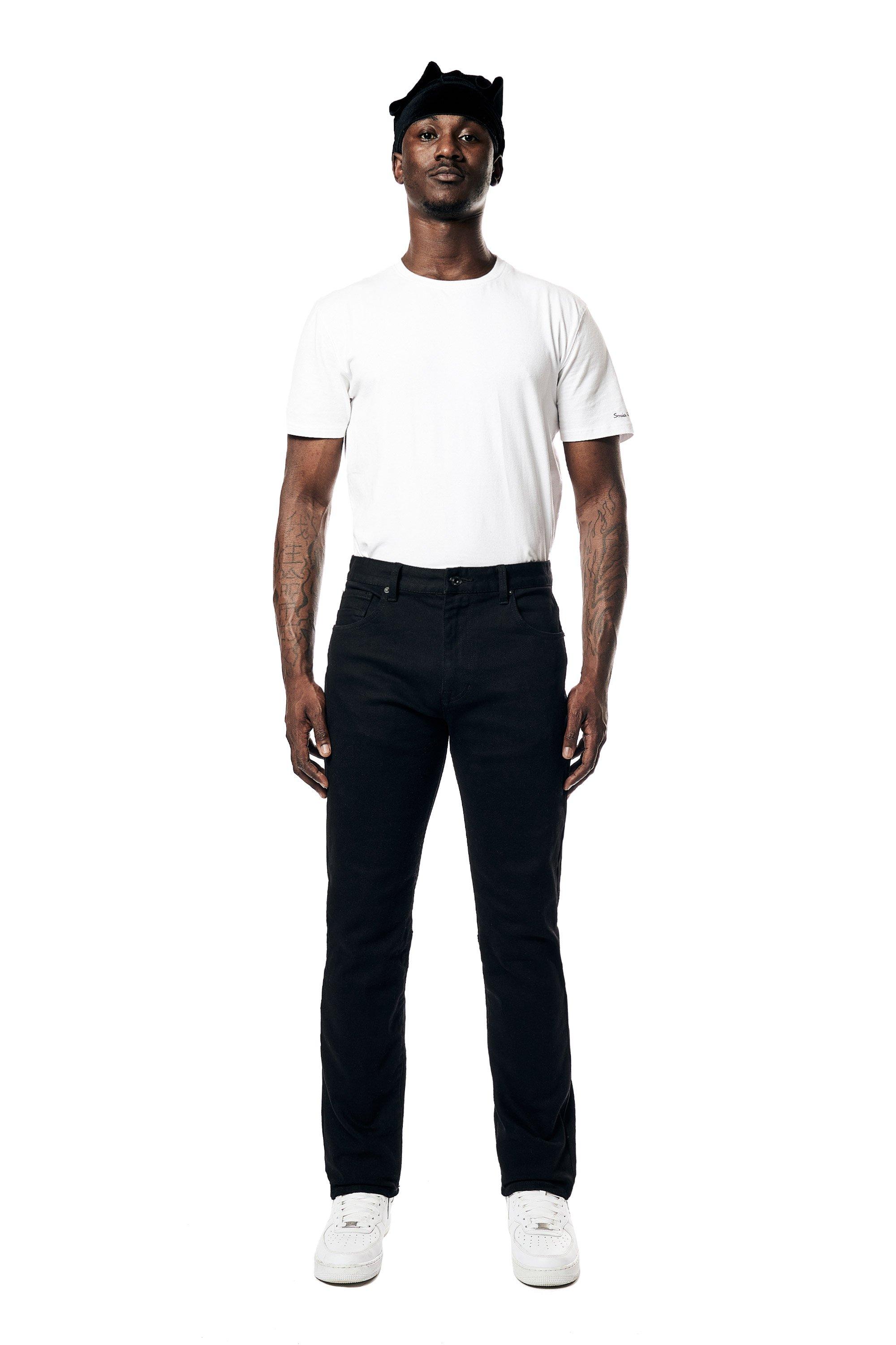 Smoke Rise Men's Essentials Straight Leg Black Wash Jeans - BLACK Thumbnail View 4