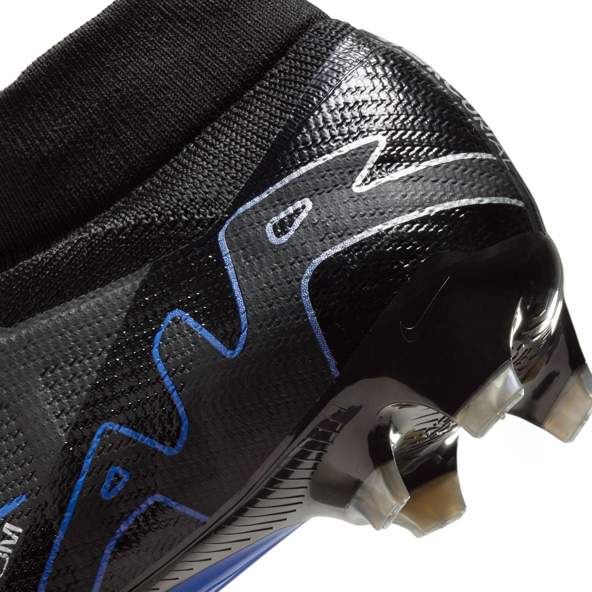 Nike Mercurial Superfly 9 Pro Firm-Ground "Black/Chrome/Hyper Royal" Men's Soccer Cleat - BLACK/ROYAL Thumbnail View 11