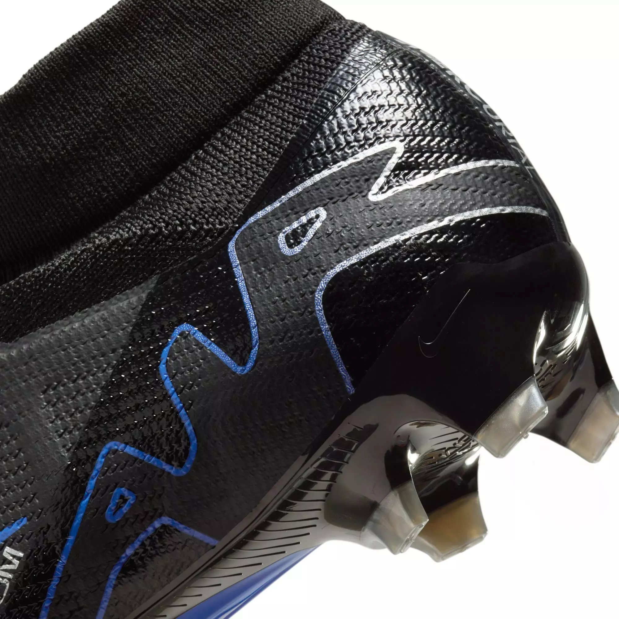 Nike Mercurial Superfly 9 Pro Firm-Ground "Black/Chrome/Hyper Royal" Men's Soccer Cleat - BLACK/ROYAL