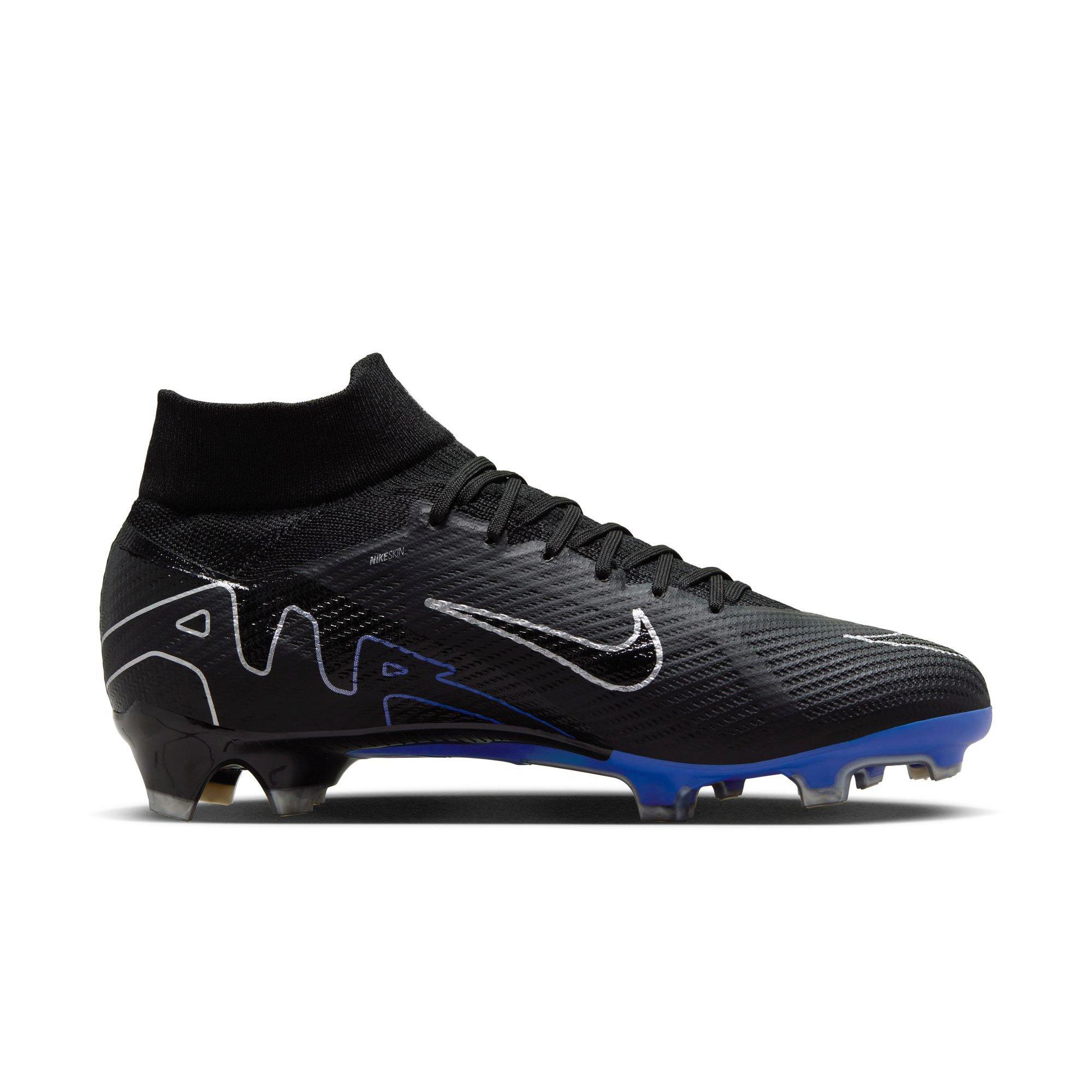 Nike Mercurial Superfly 9 Pro Firm-Ground "Black/Chrome/Hyper Royal" Men's Soccer Cleat - BLACK/ROYAL Thumbnail View 2