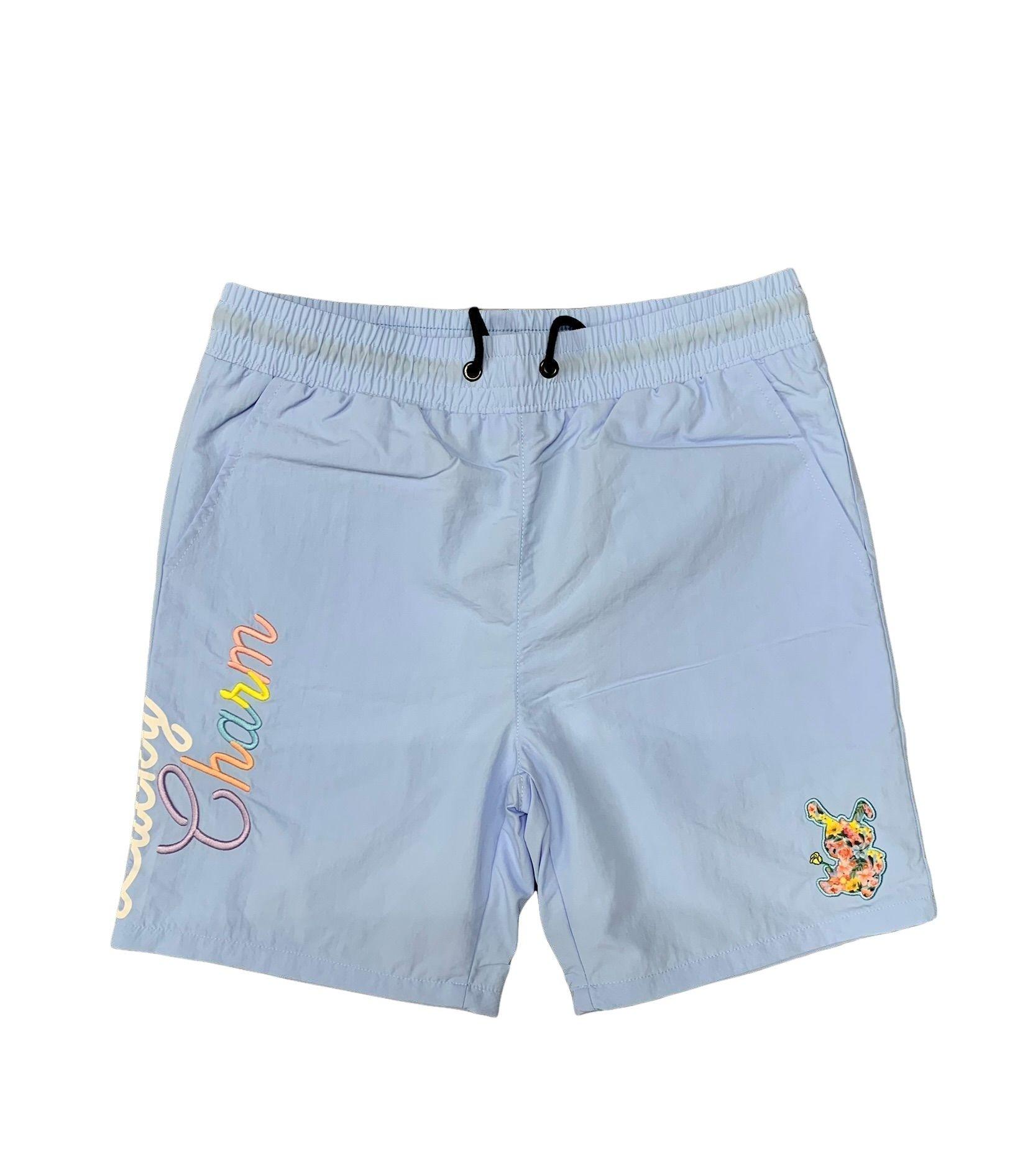 BKYS Men's Blossom Lucky Nylon Shorts - Blue - CAROLINA BLUE Thumbnail View 1
