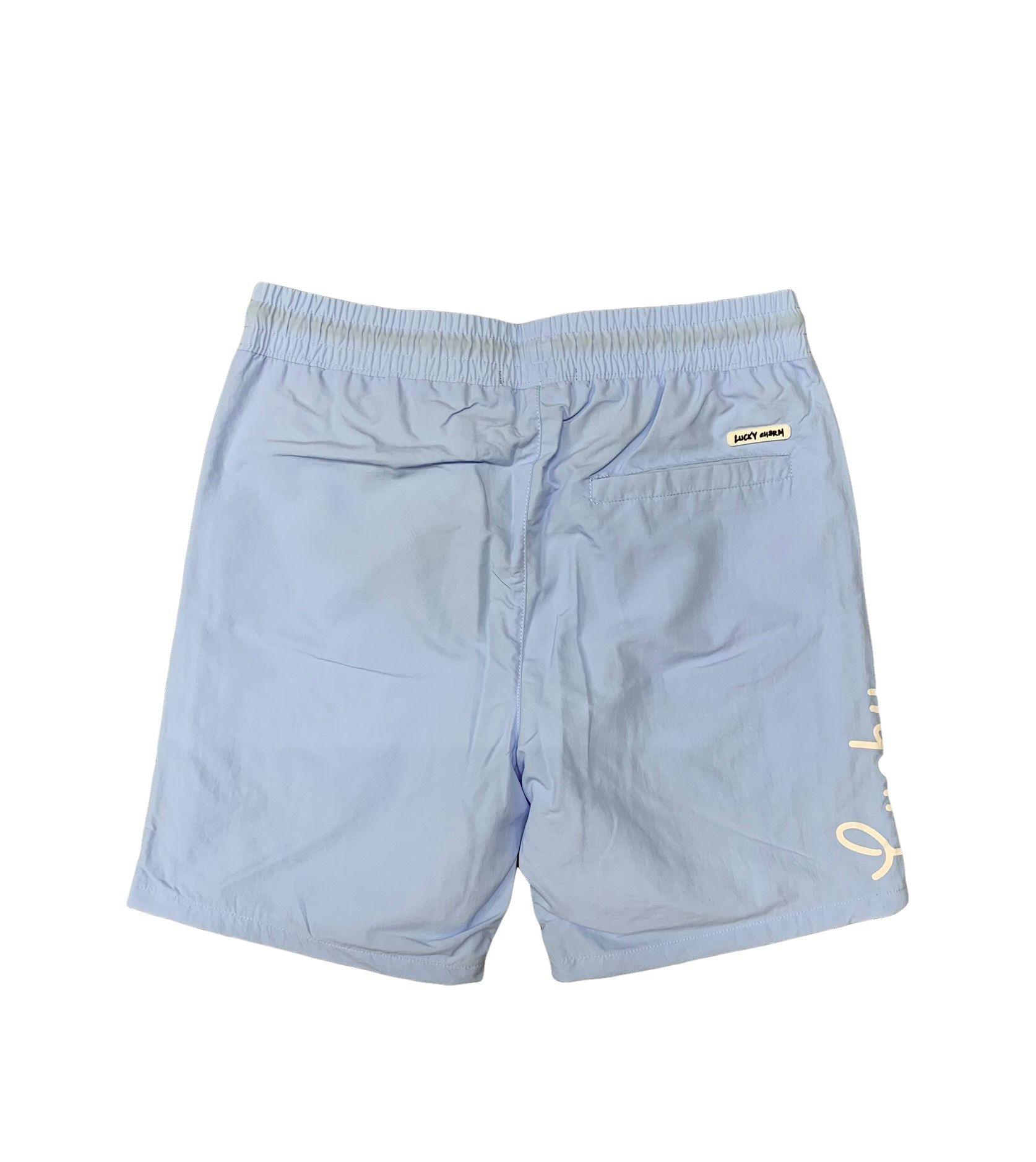 BKYS Men's Blossom Lucky Nylon Shorts - Blue - CAROLINA BLUE Thumbnail View 2