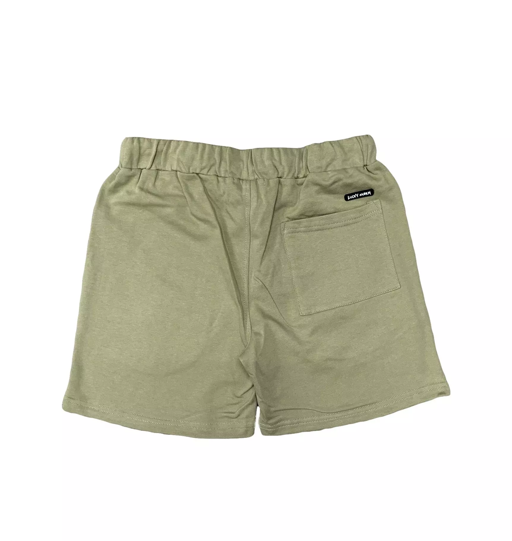 BKYS Men's Love Lucky Charm French Terry Shorts - OLIVE
