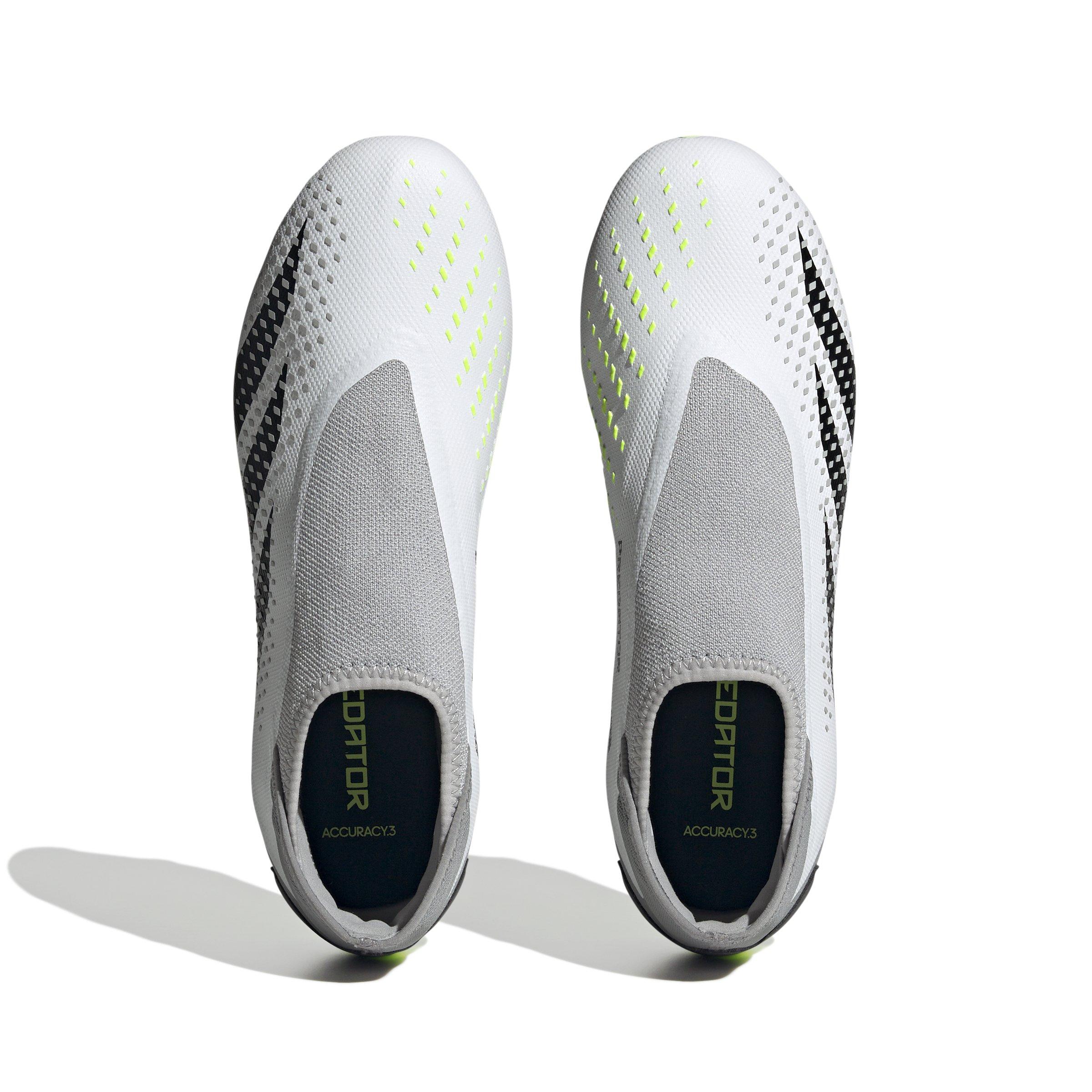 Adidas Predator Accuracy.3 Laceless FG - White/Black/Lemon - Size 11
