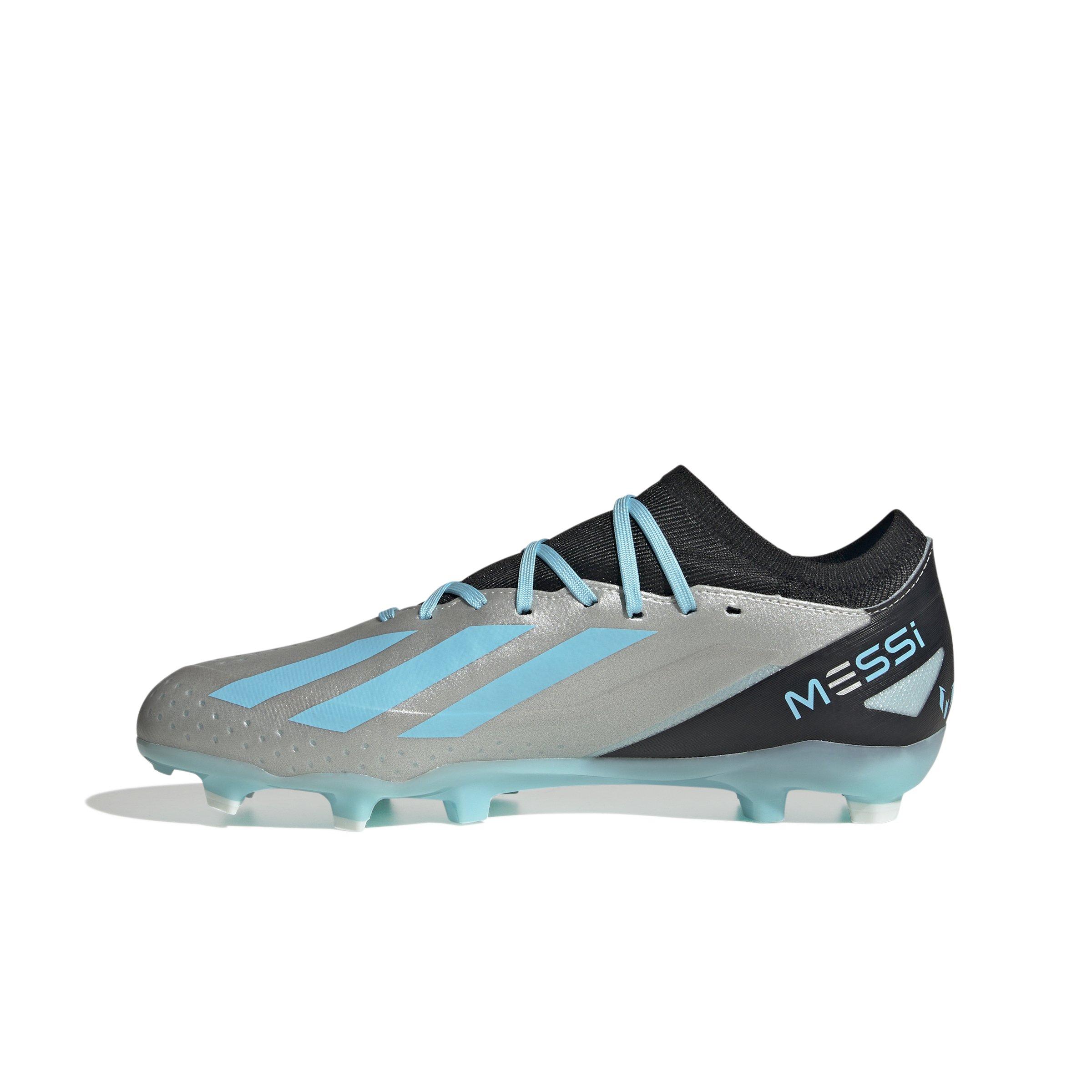 adidas X CRAZYLIGHT MESSI.3 FG "Silver Metallic/Bliss Blue/Core Black" Men's Soccer Cleat - SILVER Thumbnail View 2