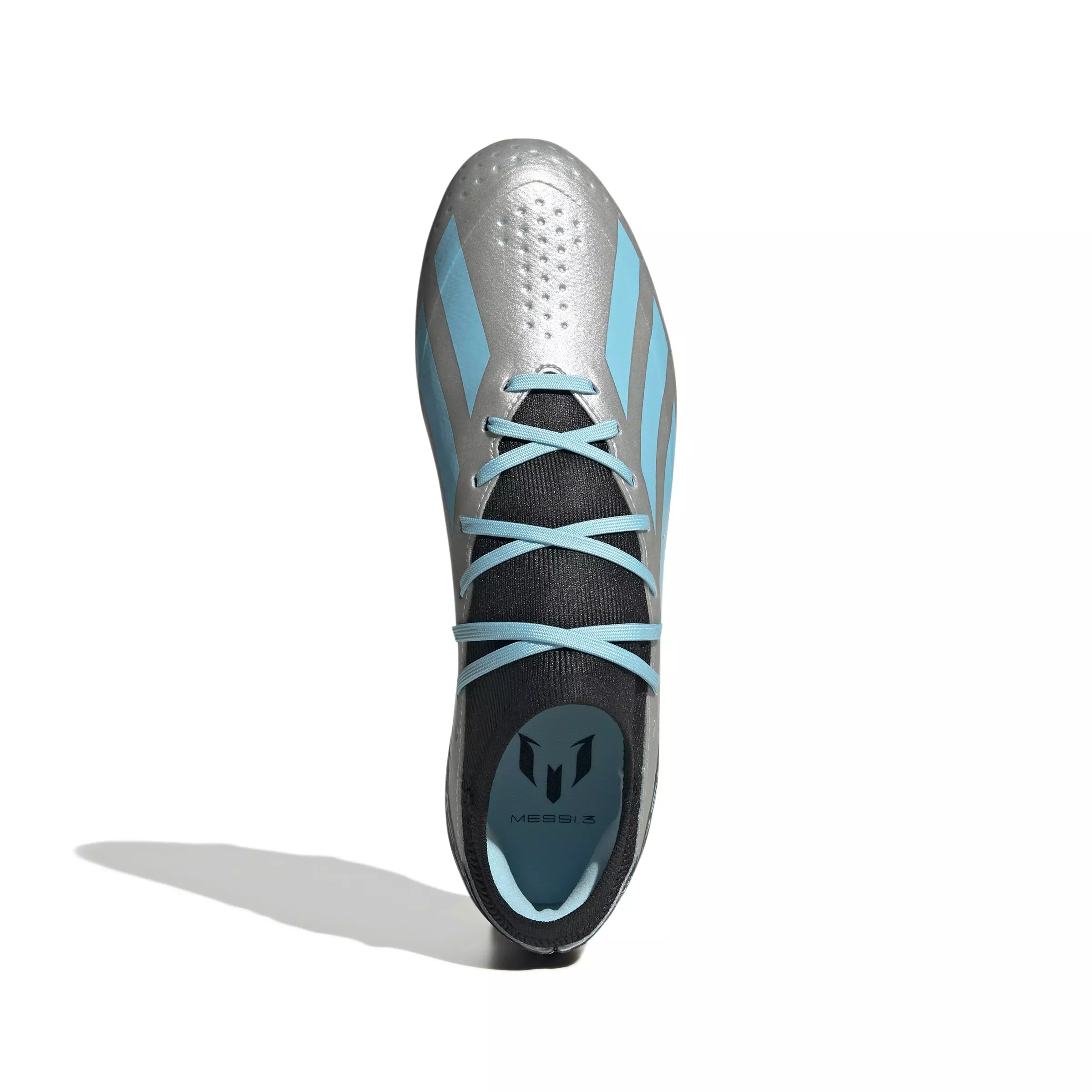 adidas X CRAZYLIGHT MESSI.3 FG "Silver Metallic/Bliss Blue/Core Black" Men's Soccer Cleat - SILVER