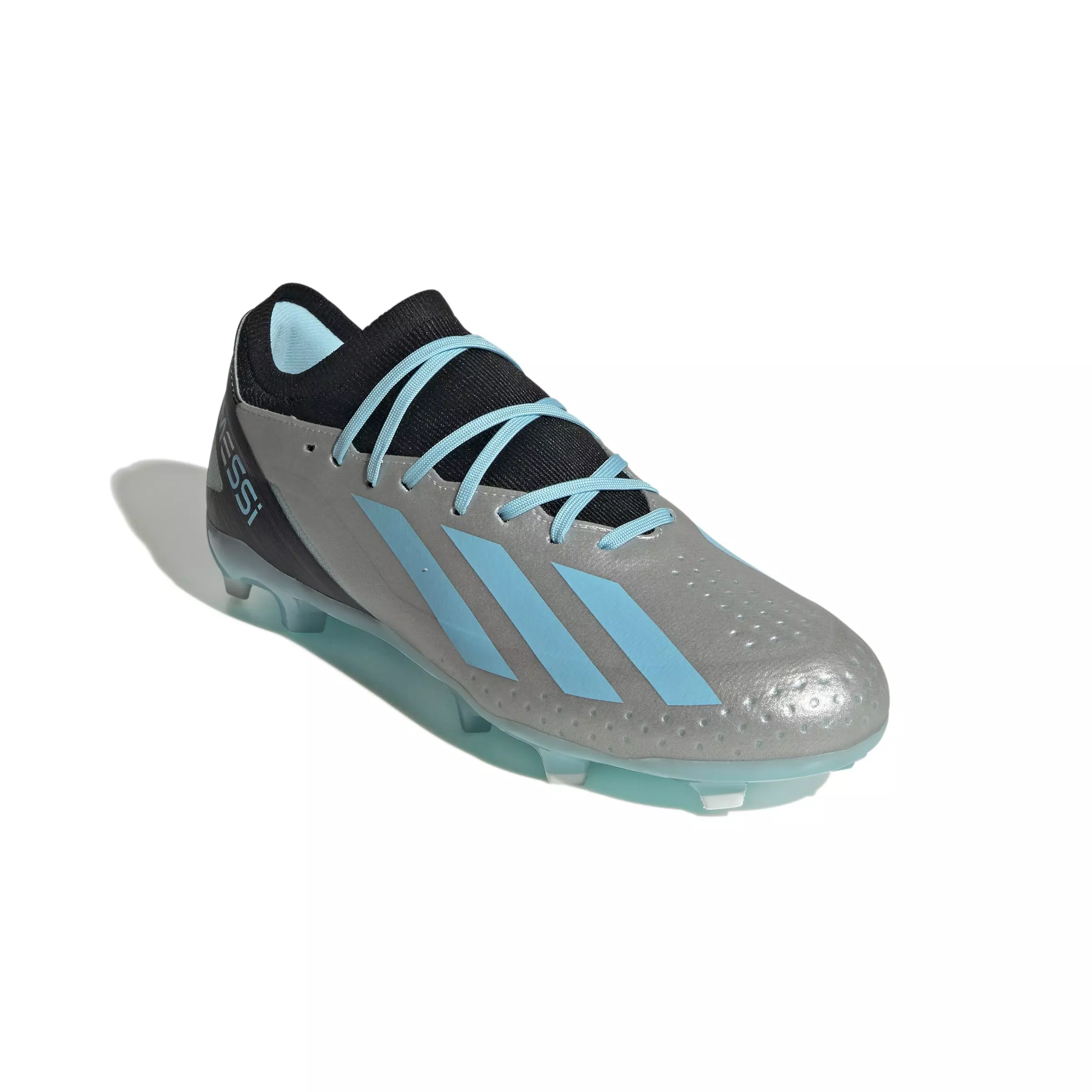 adidas X CRAZYLIGHT MESSI.3 FG "Silver Metallic/Bliss Blue/Core Black" Men's Soccer Cleat - SILVER