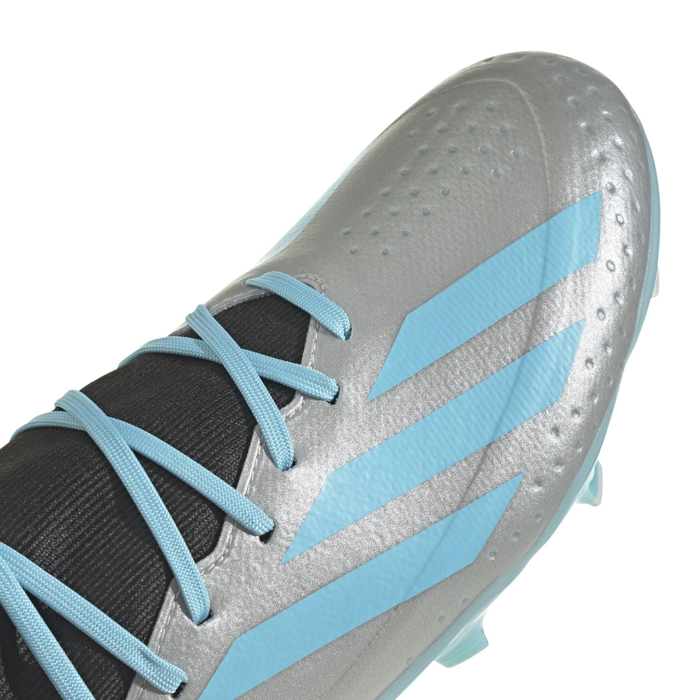 adidas X CRAZYLIGHT MESSI.3 FG "Silver Metallic/Bliss Blue/Core Black" Men's Soccer Cleat - SILVER Thumbnail View 7