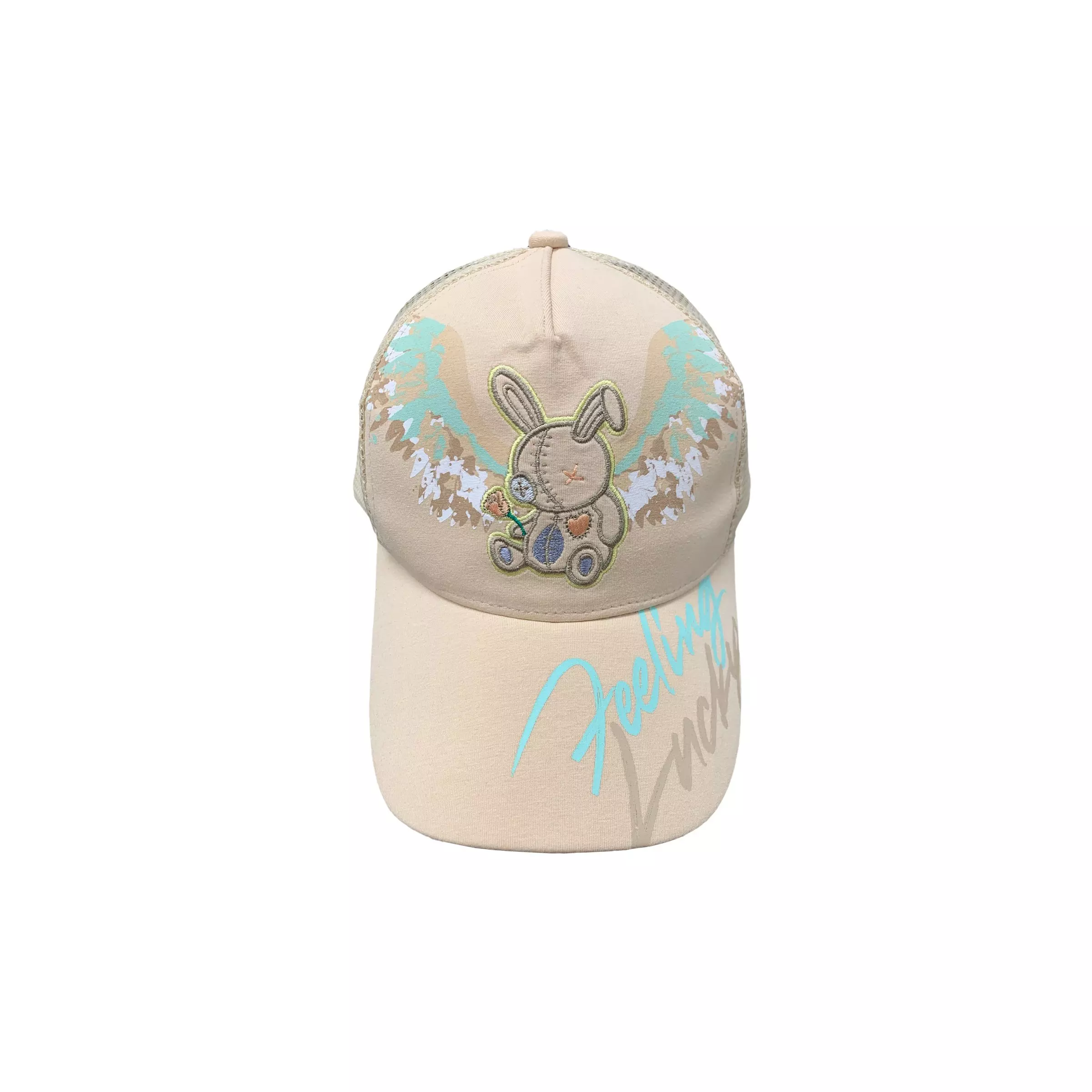 BKYS Feeling Lucky Trucker Adjustable Hat-Beige - BEIGE
