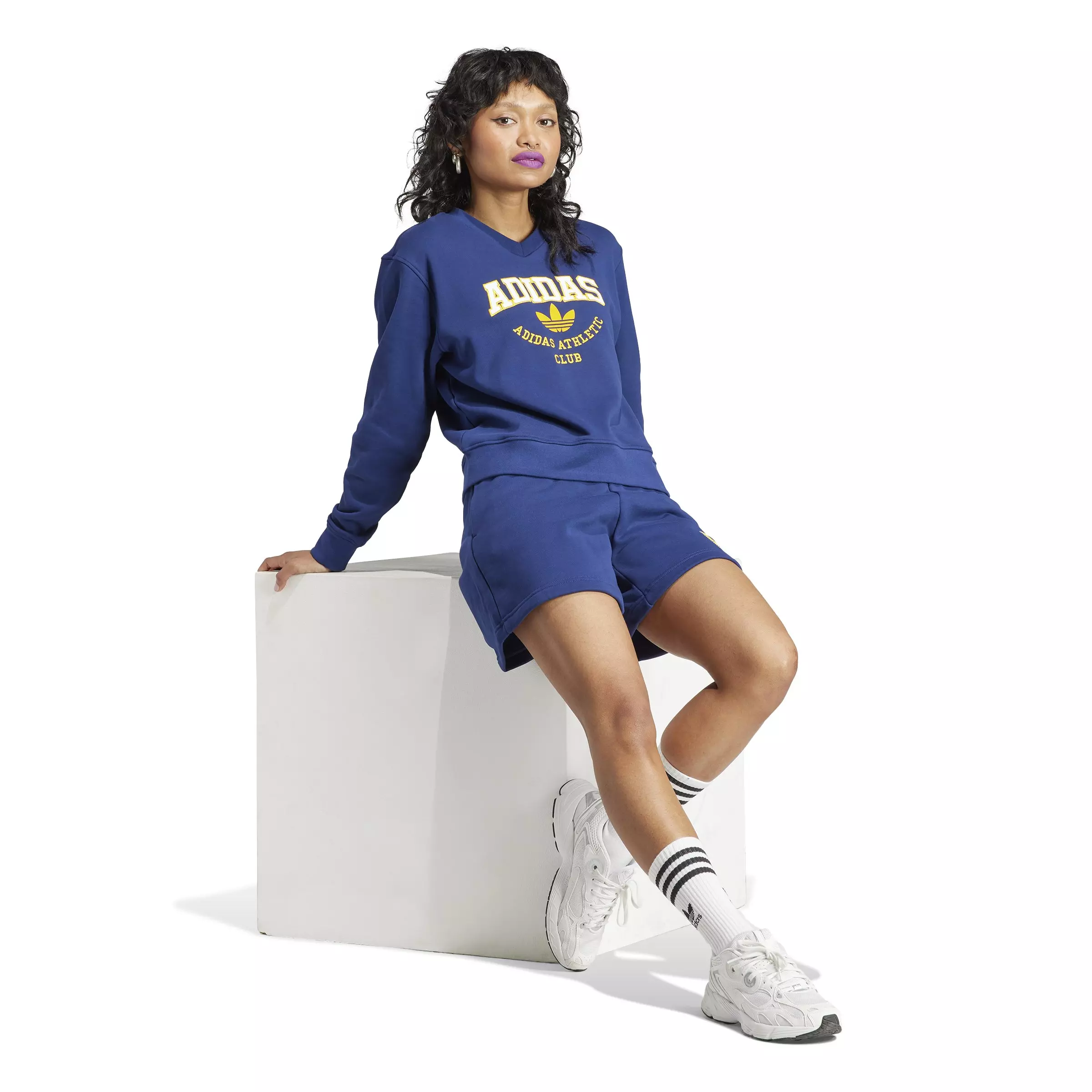 adidas Men's Boyfriend French Terry Shorts - DK BLUE