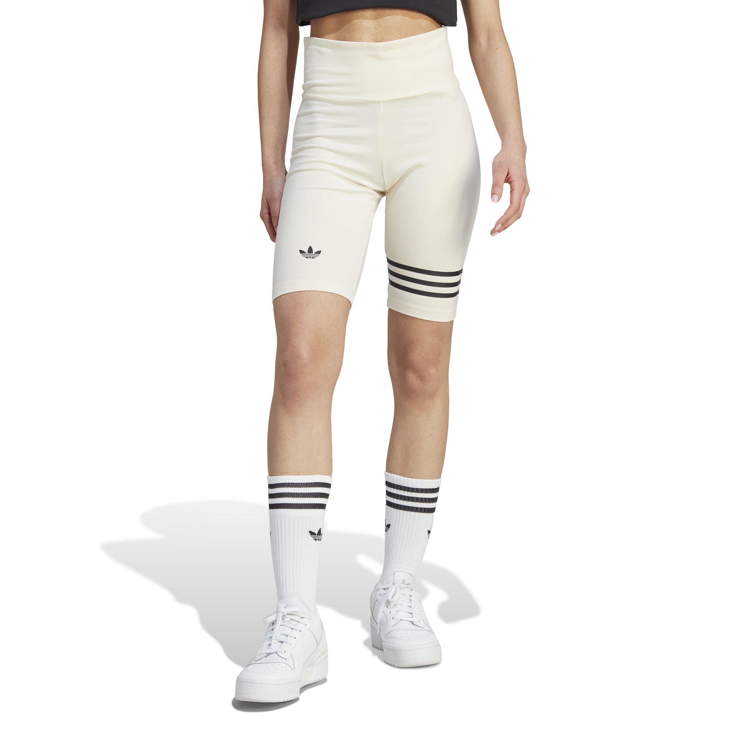 White adidas biker online shorts