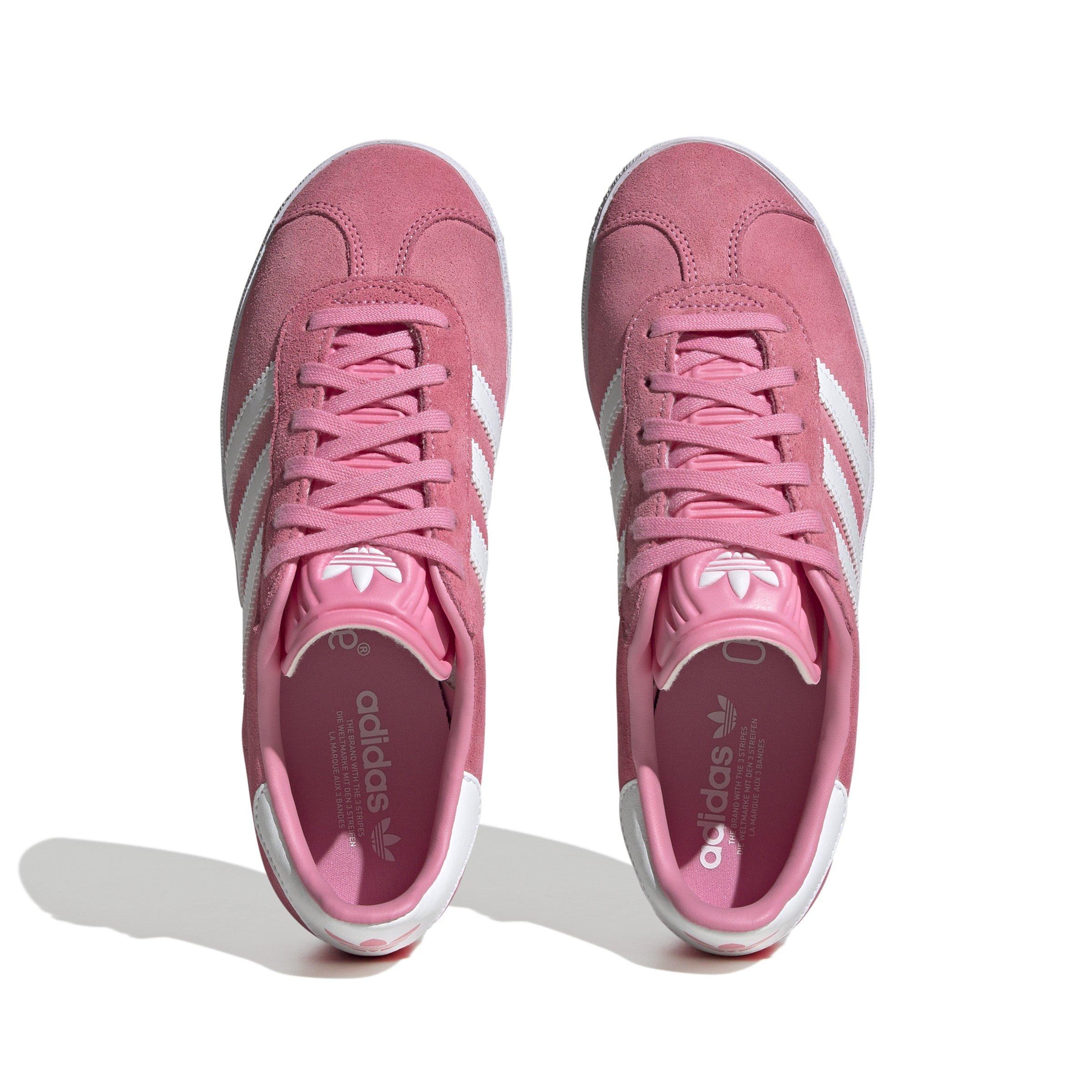 adidas gazelle white with pink stripes