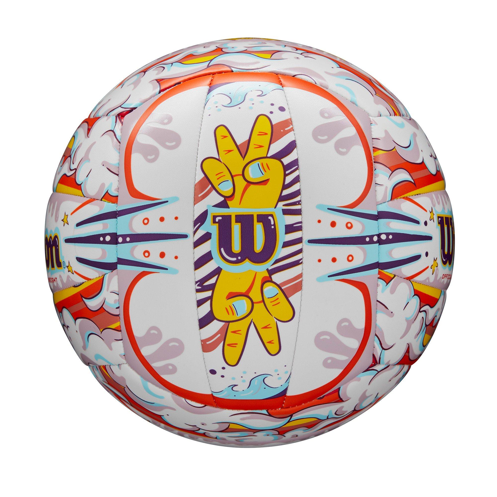 Wilson Graffiti Peace Volleyball - WHITE/ORANGE Thumbnail View 2