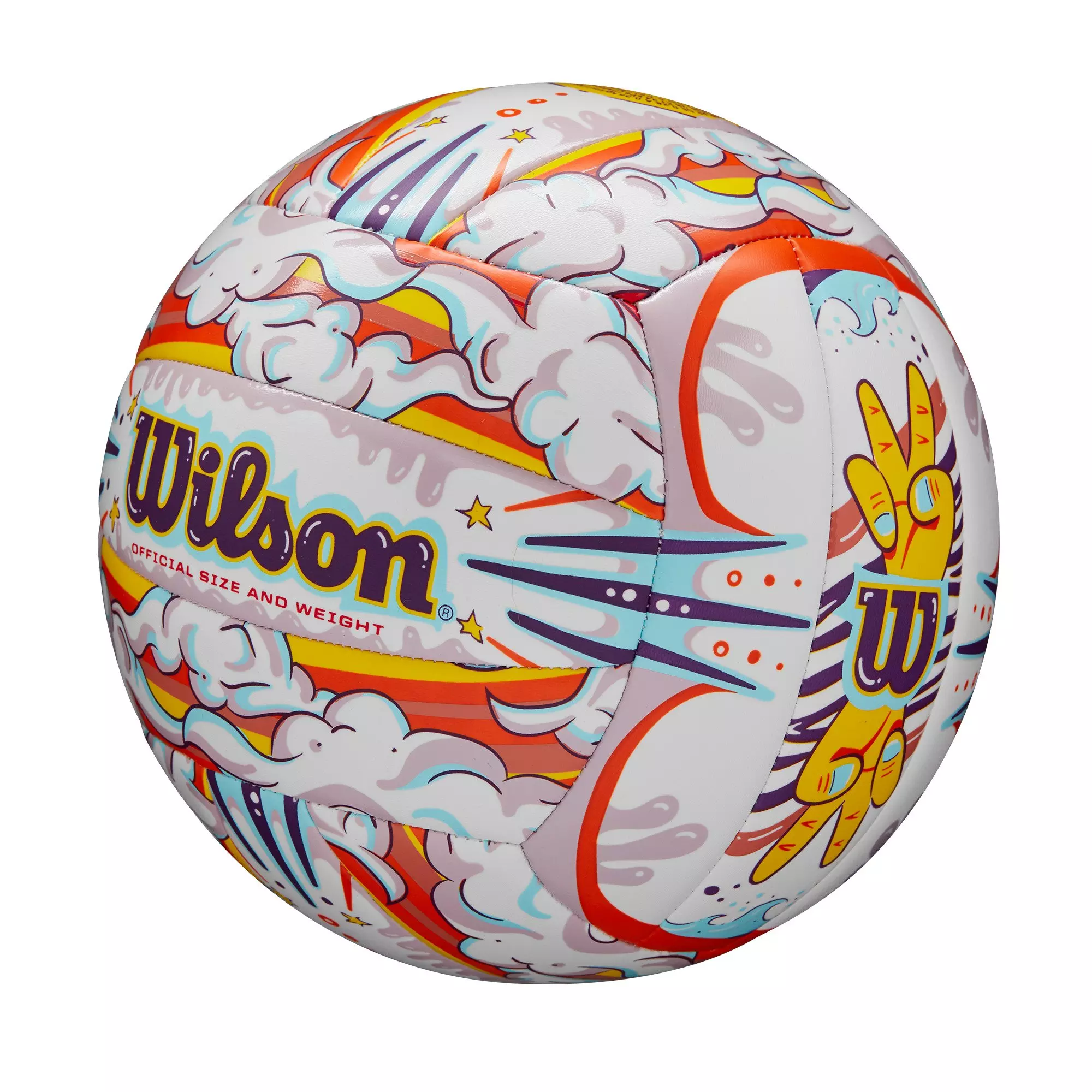 Wilson Graffiti Peace Volleyball - WHITE/ORANGE