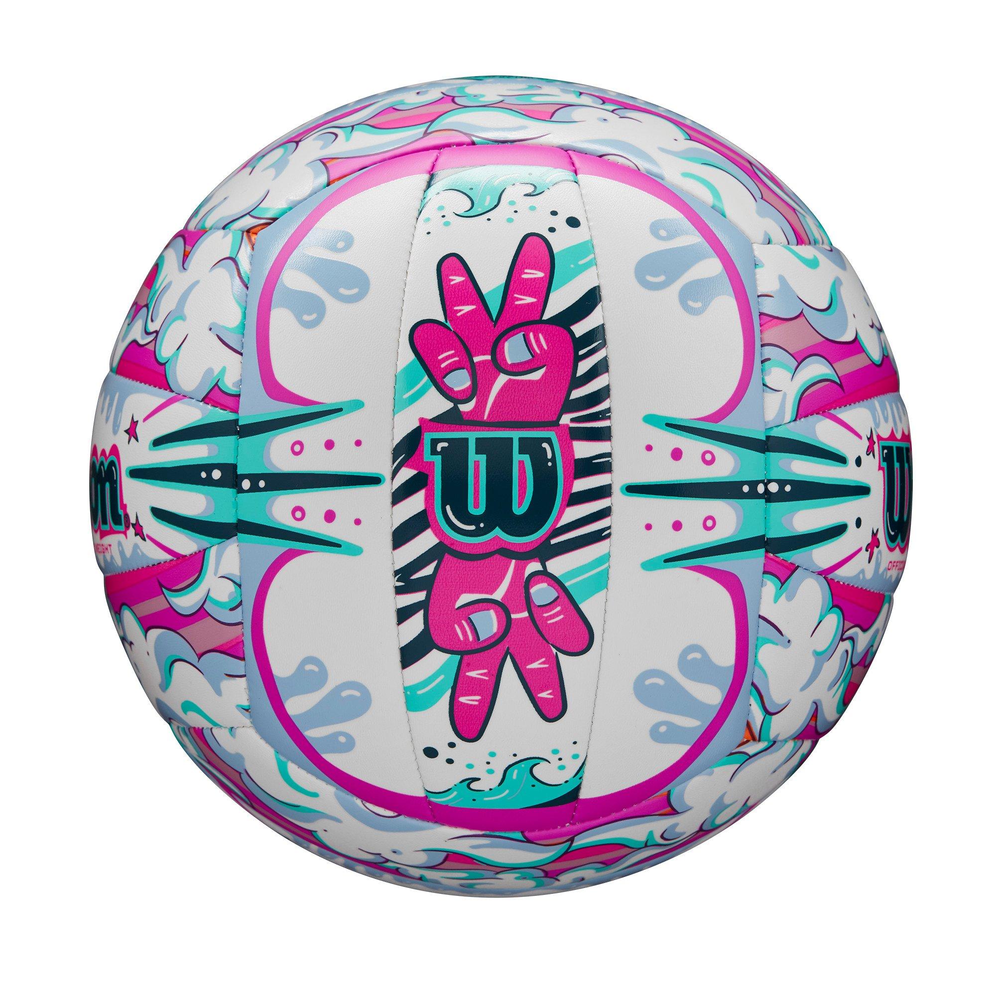 Wilson Graffiti Peace Volleyball - White/Purple - WHITE/PURPLE Thumbnail View 4