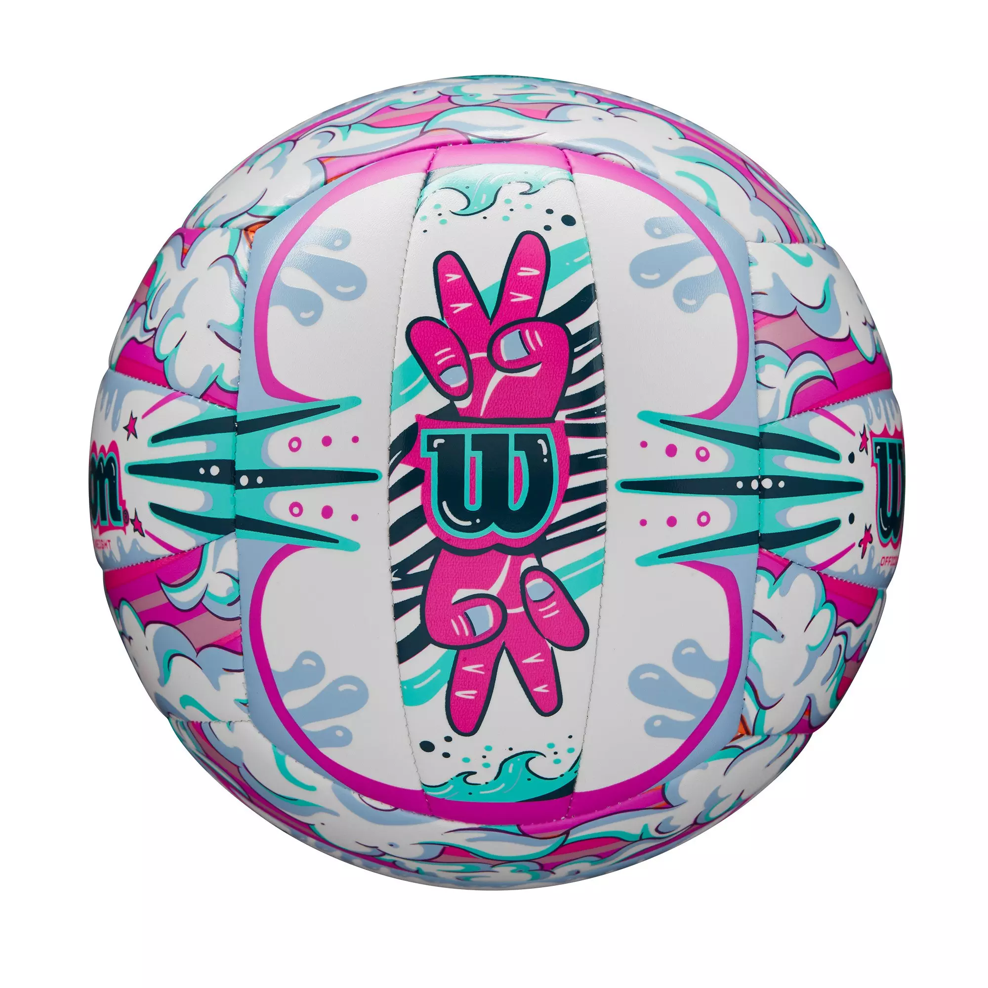 Wilson Graffiti Peace Volleyball - White/Purple - WHITE/PURPLE