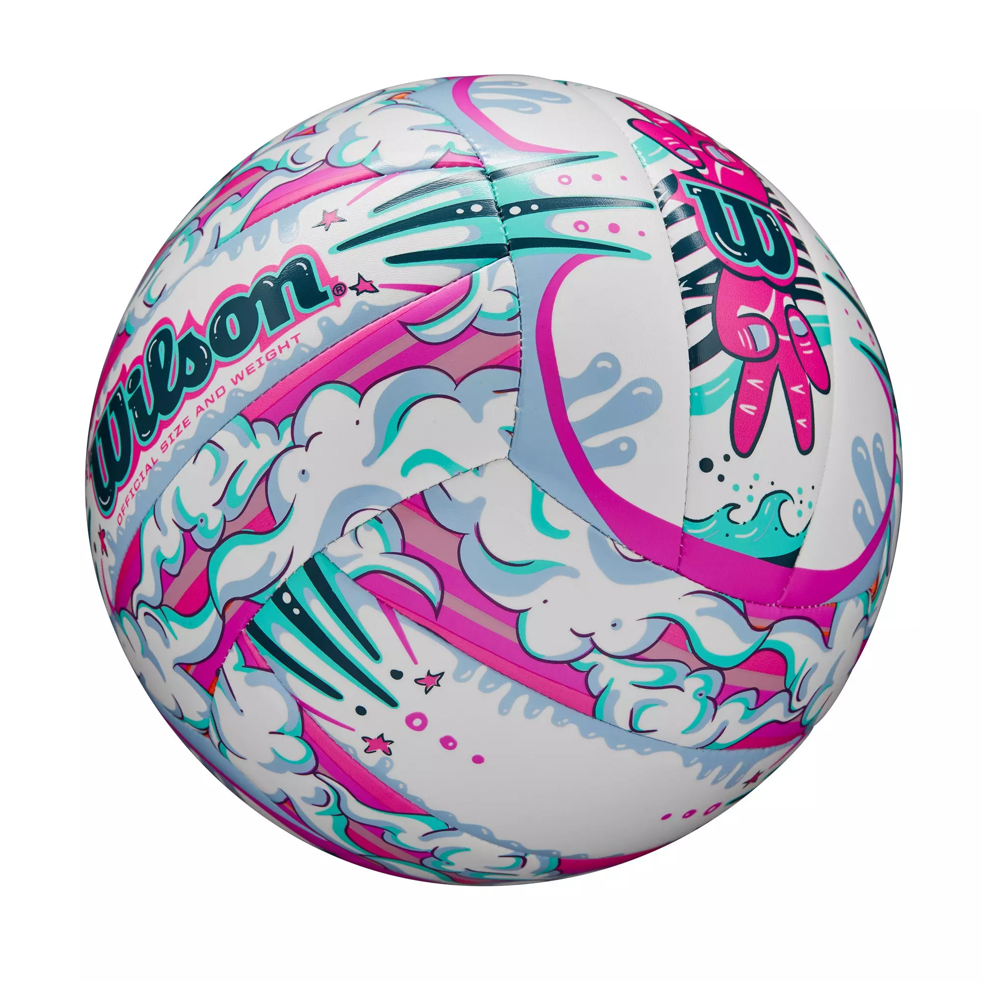 Wilson Graffiti Peace Volleyball - White/Purple - WHITE/PURPLE