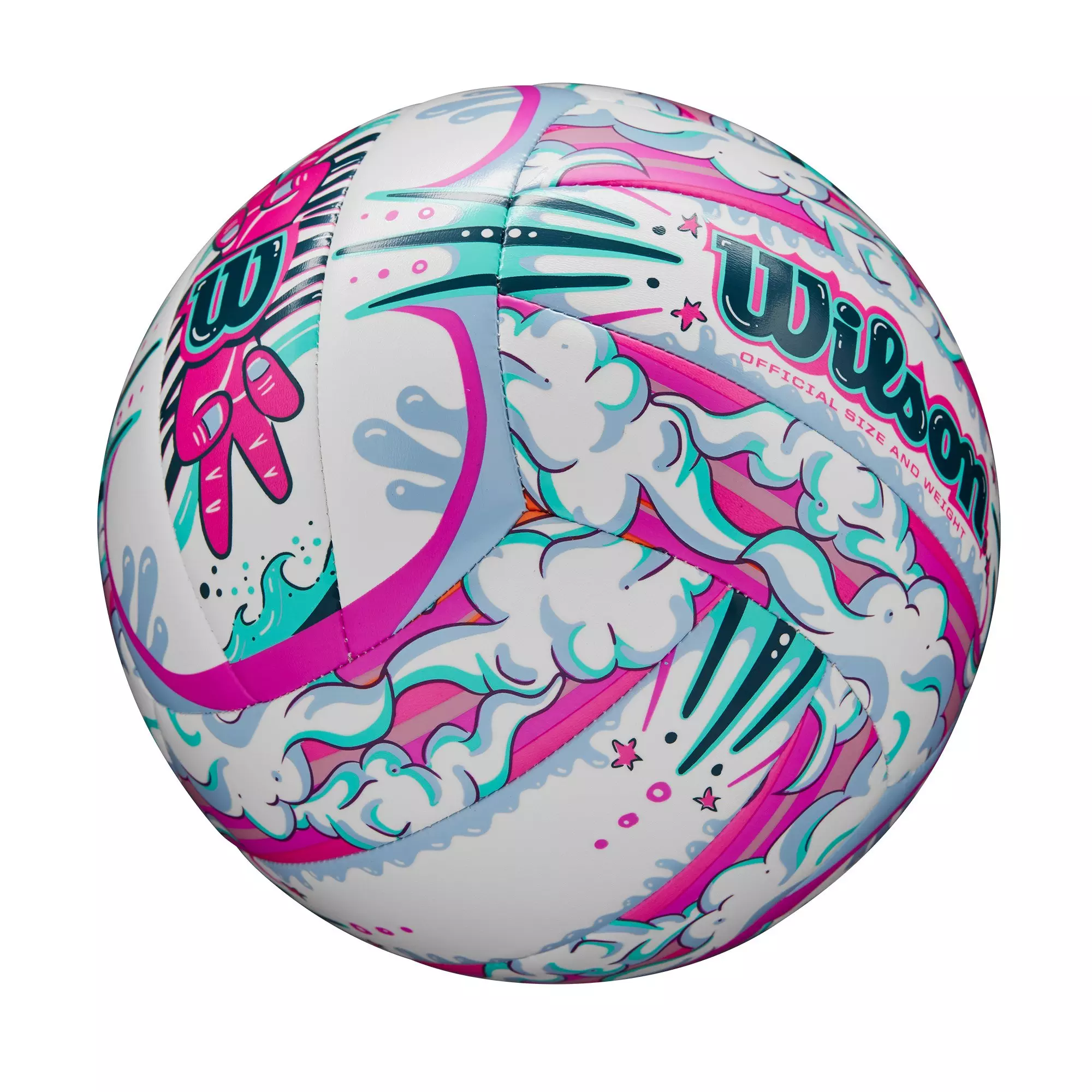 Wilson Graffiti Peace Volleyball - White/Purple - WHITE/PURPLE