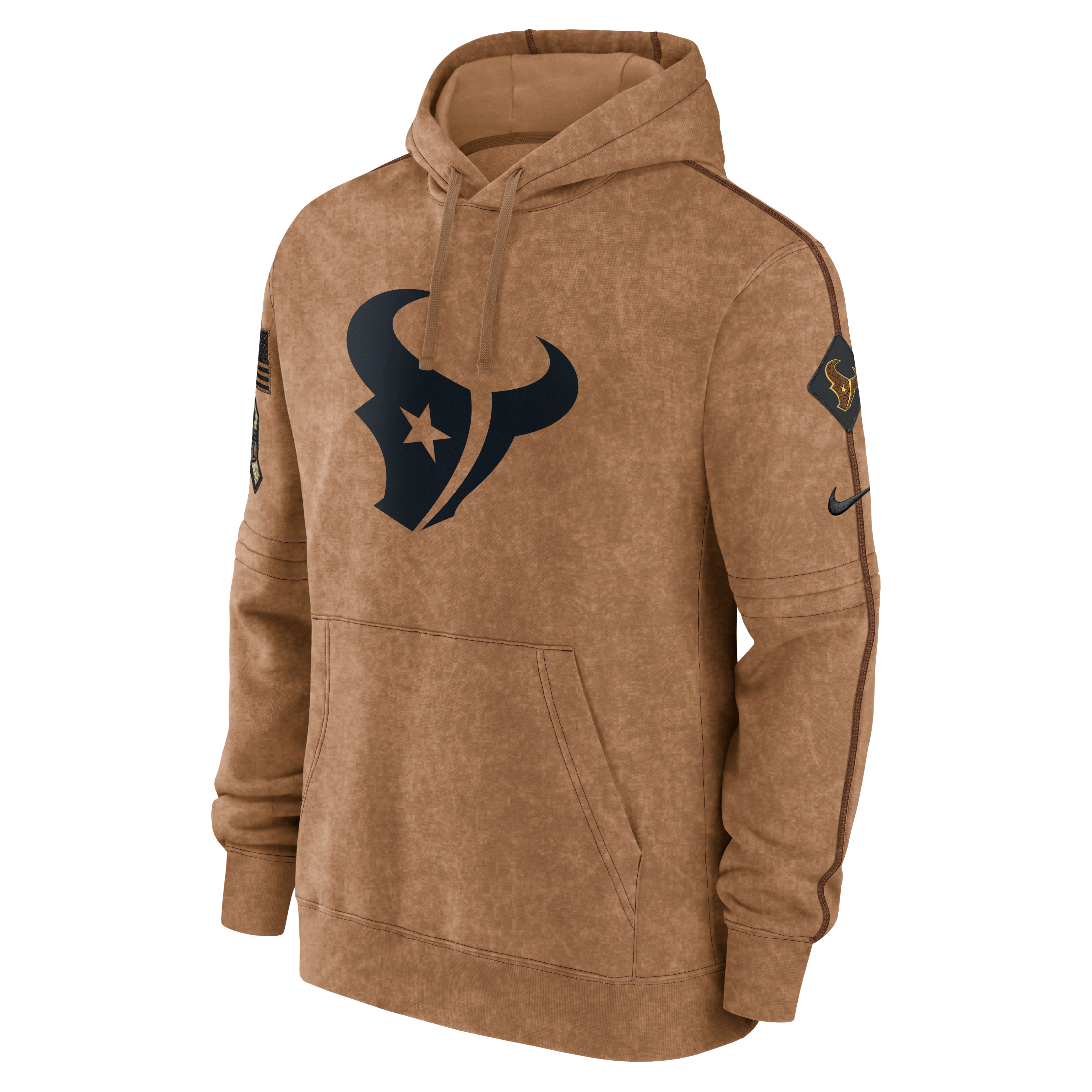 Nike Men's Houston Texans Salute to Service Pullover Hoodie - BROWN Thumbnail View 1