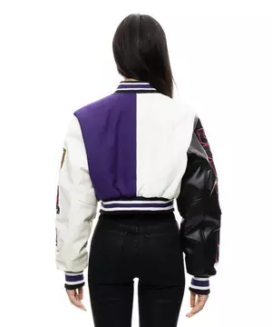 Women's Varsity Bomber Jacket in Regal Purple