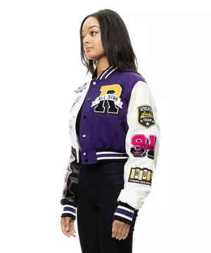 Womens - Varsity Bomber Jacket in Regal Purple