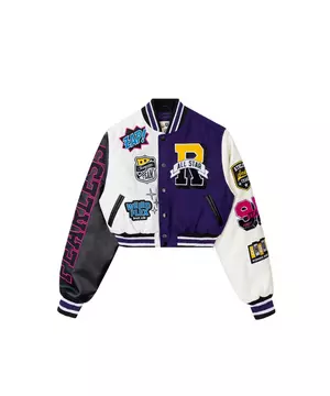 Buy Good Vibes Lilac R Varsity Jacket Online At Best Prices