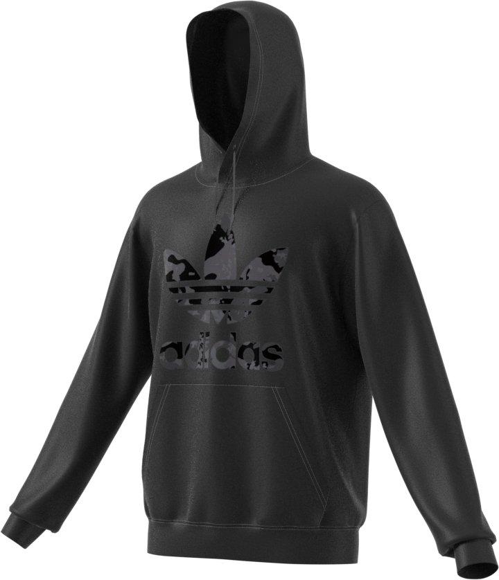 adidas Men's Camo Infill Pullover Hoodie-Black - BLACK Thumbnail View 1