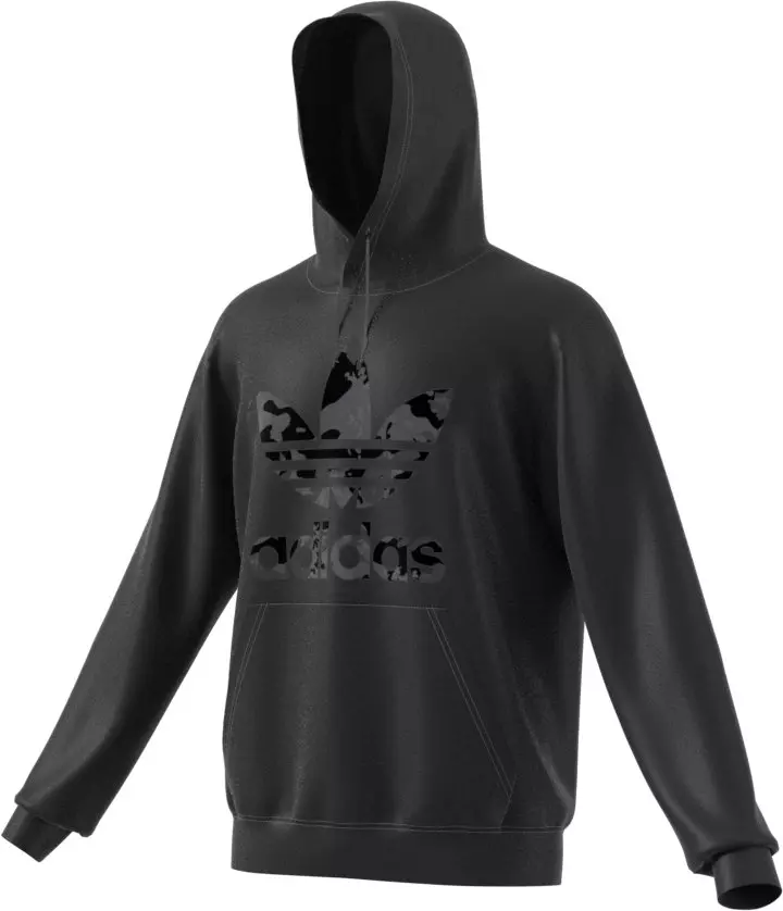 adidas Men's Camo Infill Pullover Hoodie-Black - BLACK
