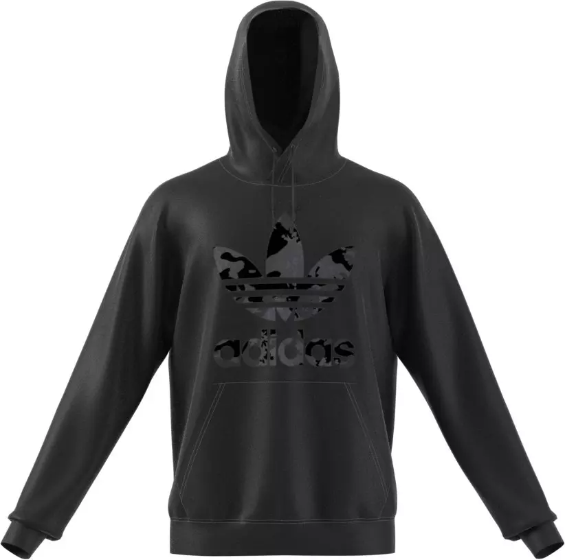 adidas Men's Camo Infill Pullover Hoodie-Black - BLACK