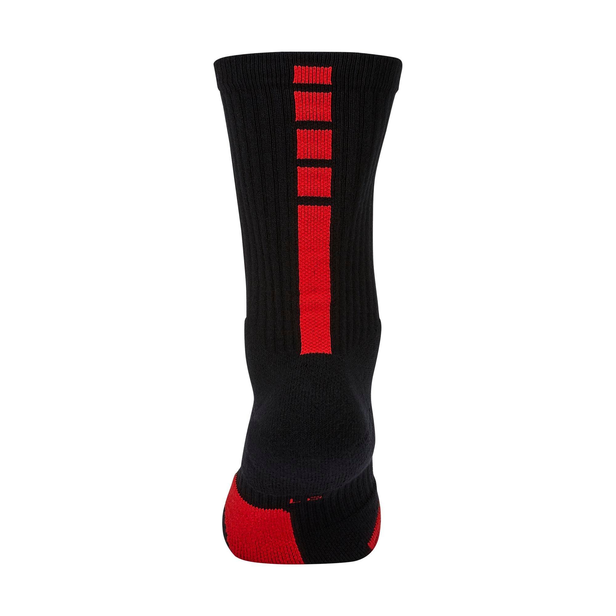 Nike Elite Crew Basketball Socks - Black/Red - Hibbett