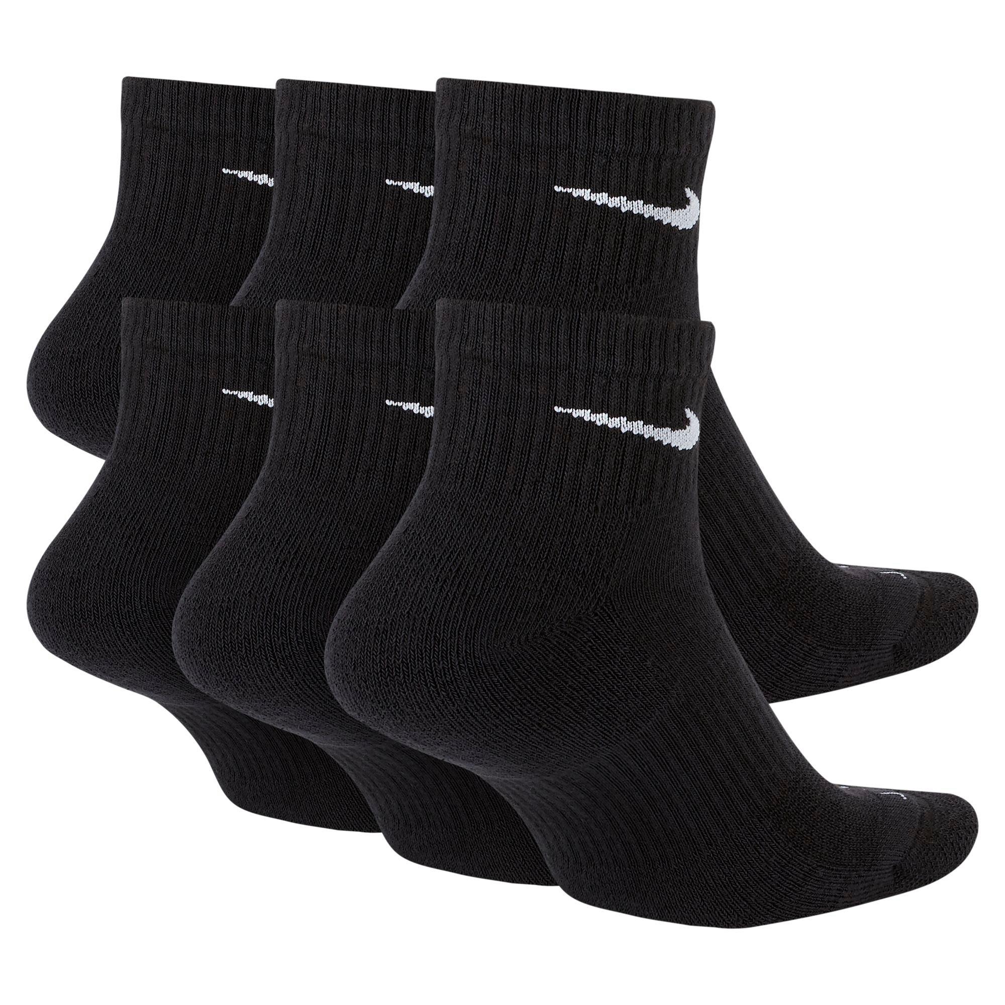 Nike 3 Pack Medium Everyday Cushion Ankle Socks (Black)